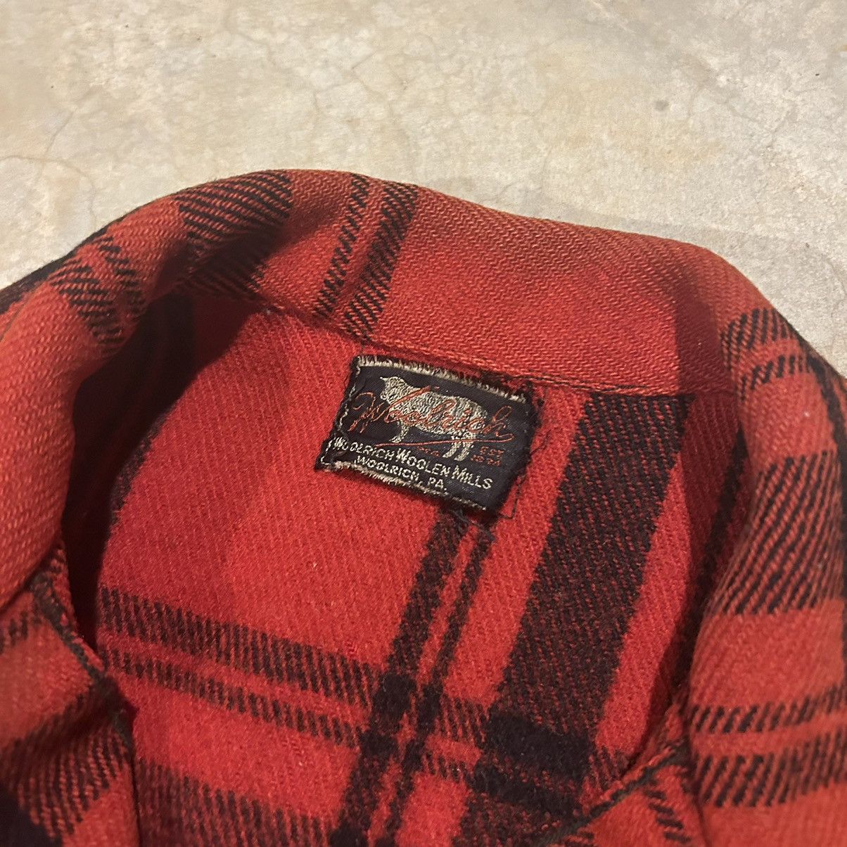 Vintage × Woolrich Woolen Mills Rare Vintage 1940s Woolrich Wool Mackinaw Jacket Plaid Red Size US L / EU 52-54 / 3 - 6 Thumbnail