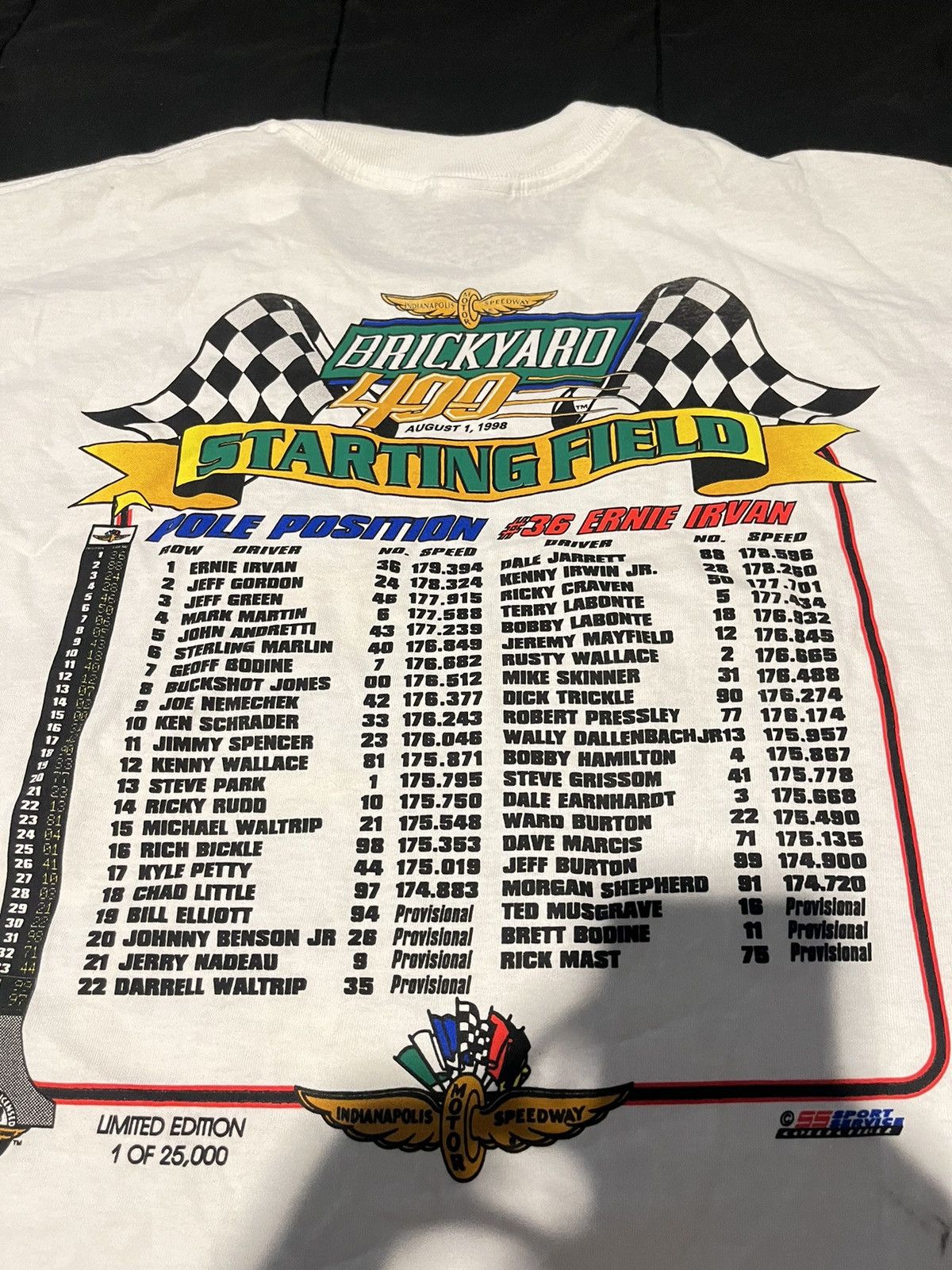 NASCAR 1998 Brickyard Tee Sz 2XL Size US XXL / EU 58 / 5 - 4 Thumbnail