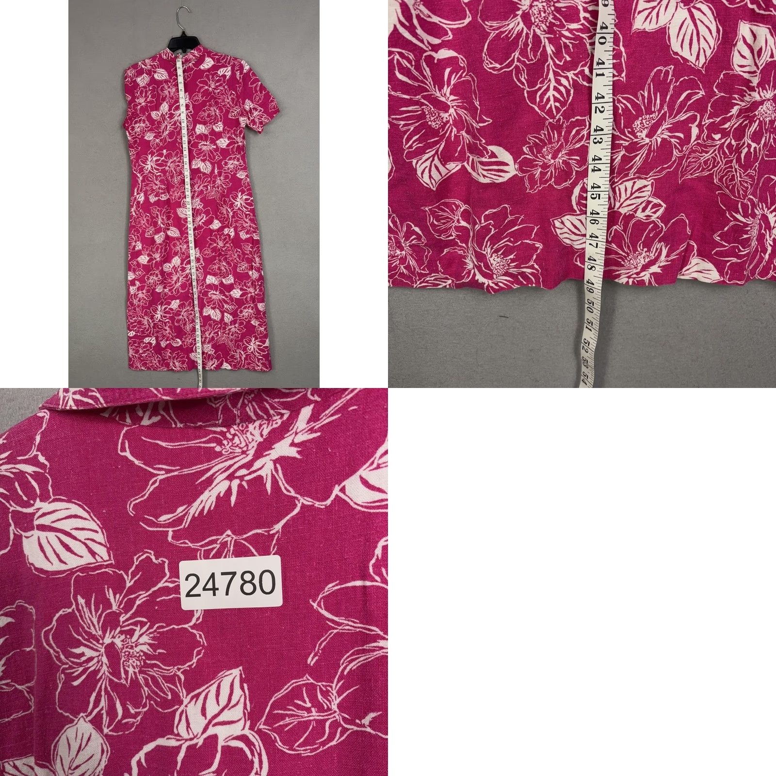 Talbots Talbots Dress Womens 6 Pink Floral Linen Resort Vacation Hawaiian Tropical Shirt Dress Casual Travel Size M / US 6-8 / IT 42-44 - 9 Thumbnail