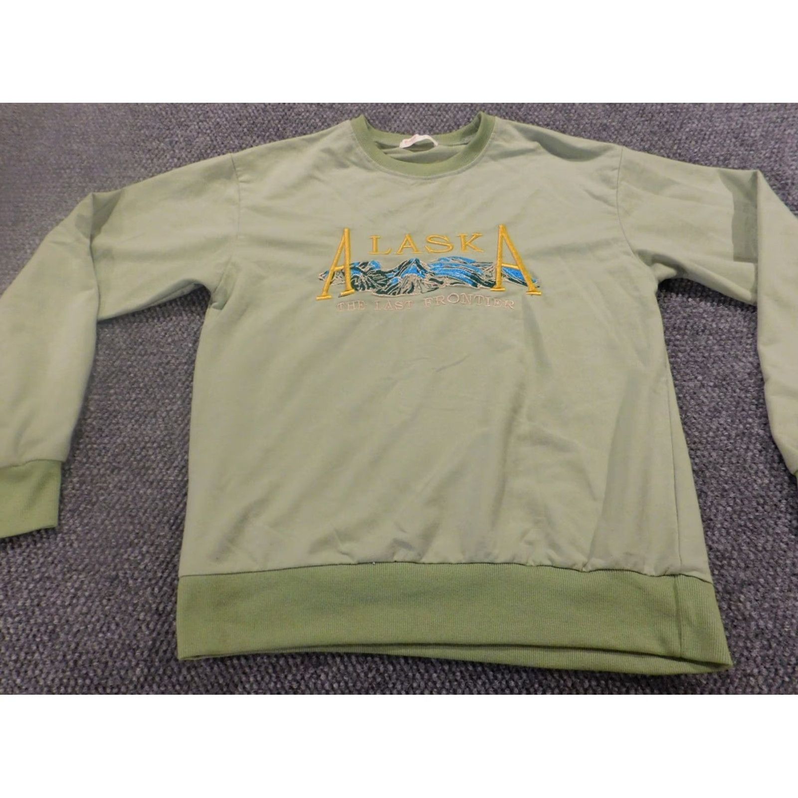 Vintage ROMWE Sweater Crew Neck Pullover Long Sleeve Medium Women Green Cotton Polyester Knit Ruffle Modern All Seasons Size M / US 6-8 / IT 42-44 - 3 Thumbnail