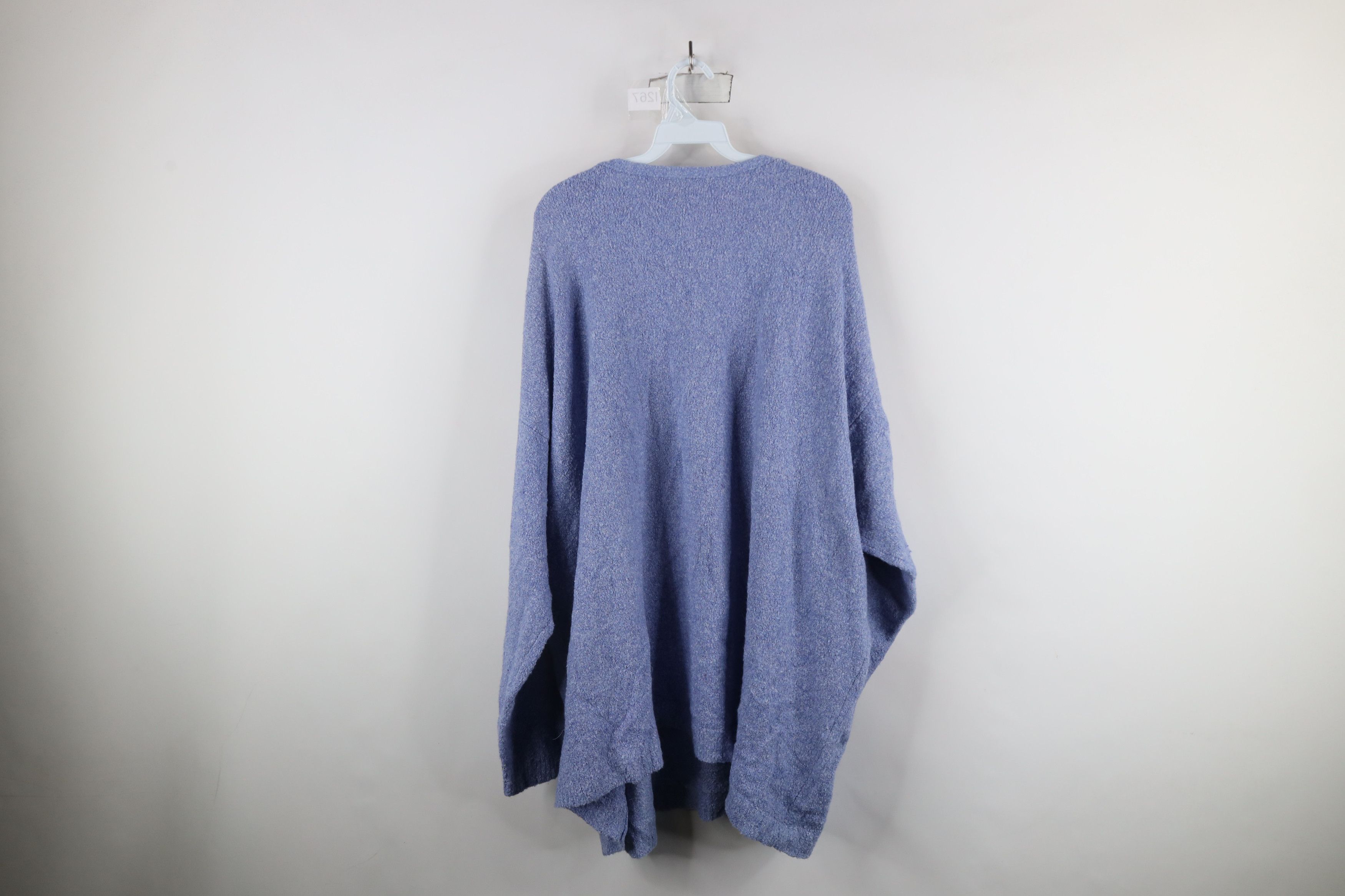 Vintage New J Jill Blank Textured Knit Fleece Crewneck Sweater Blue Size 4XL / US 24-26 - 8 Thumbnail