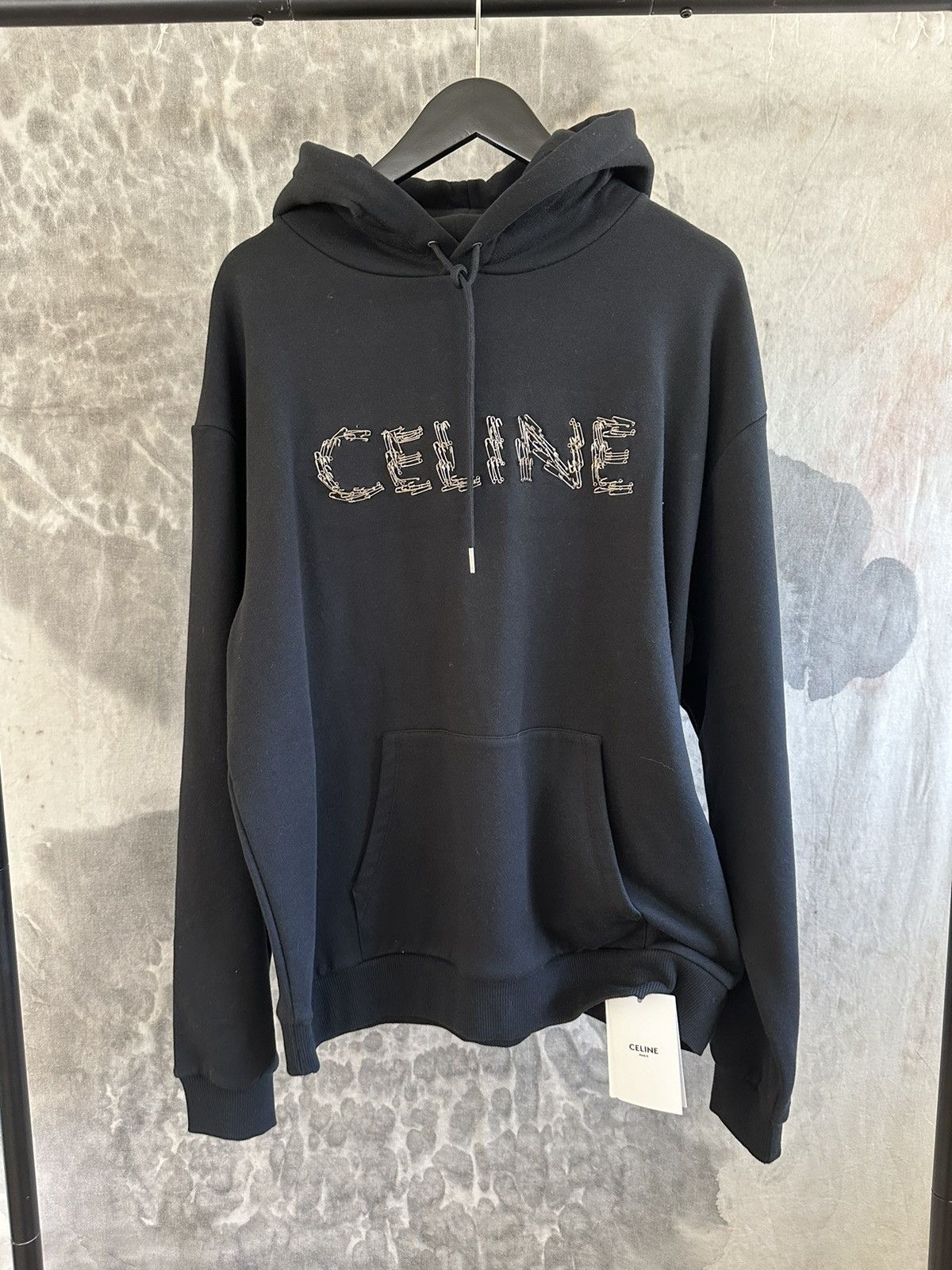 Celine Celine Unreleased safety pin hoodie teen knight poem | Grailed