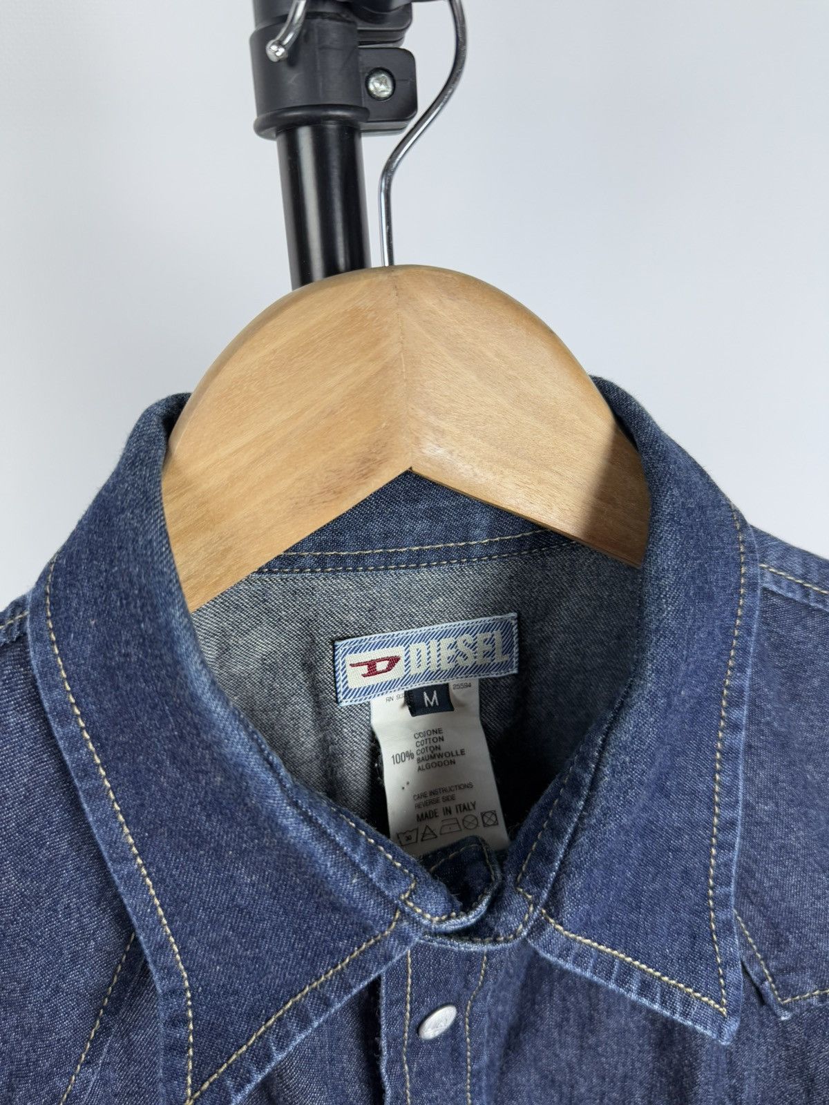 Diesel × Japanese Brand × Vintage Vintage 90s Style Diesel Industry Denim Shirt Y2K Size US M / EU 48-50 / 2 - 5 Thumbnail