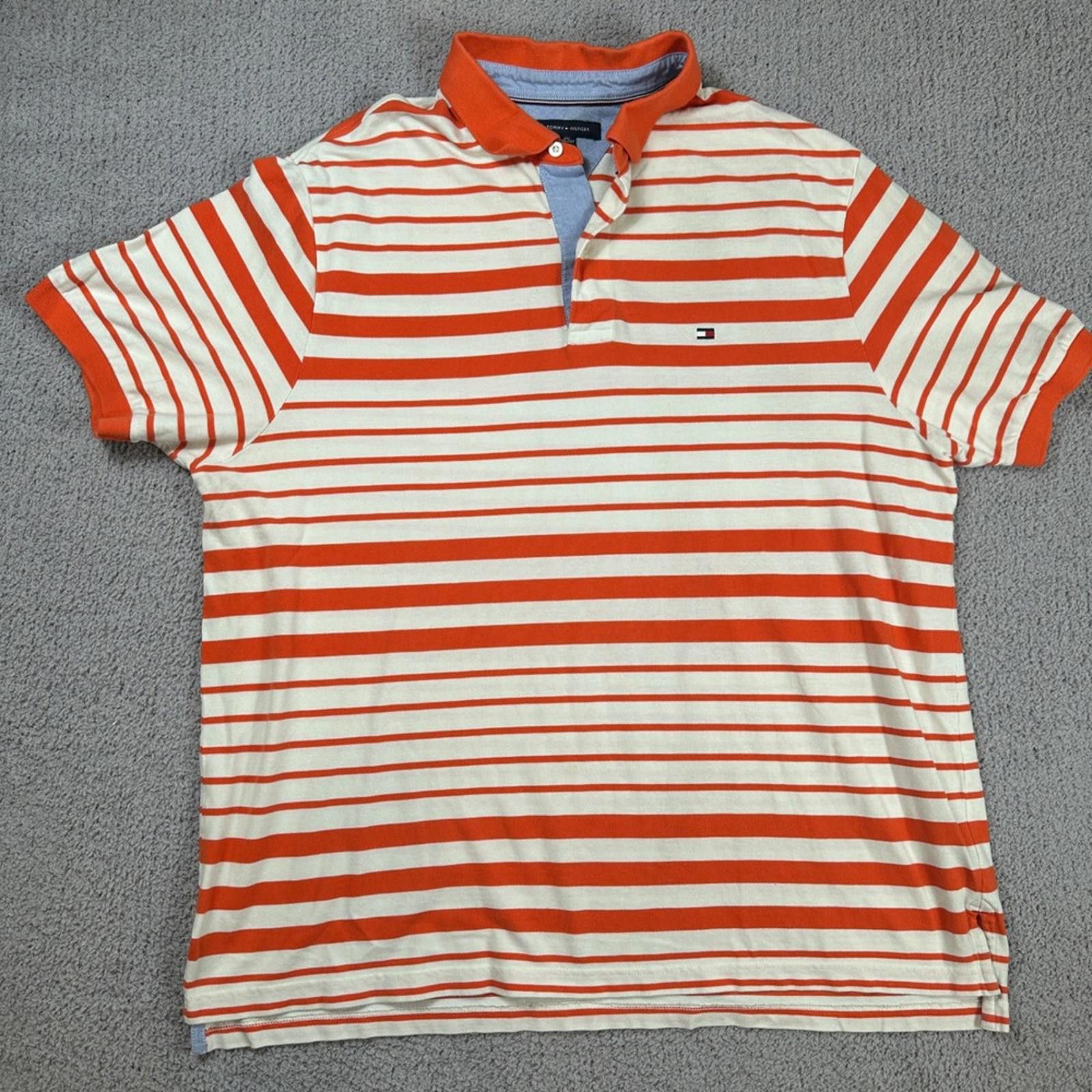 Tommy Hilfiger Tommy Hilfiger Polo Shirt Men's 2XLT Big & Tall Orange White Size US XXL / EU 58 / 5 - 1 Thumbnail