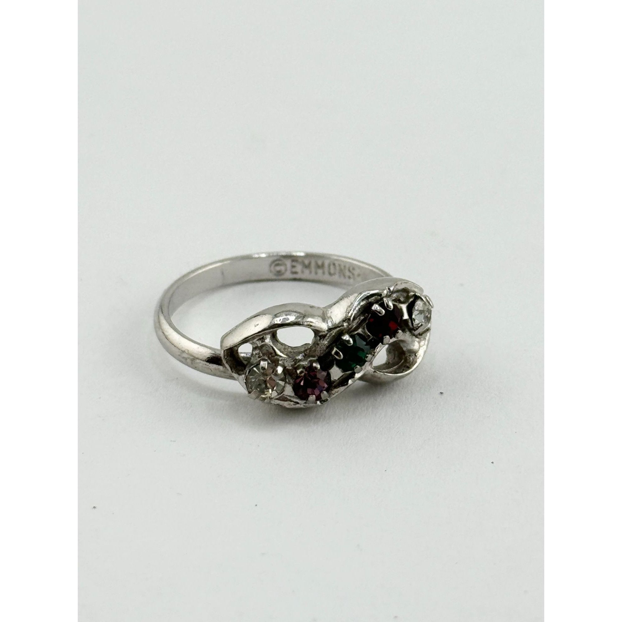 Vintage Vintage Emmons silver rhinestone adjustable ring Size ONE SIZE - 2 Thumbnail