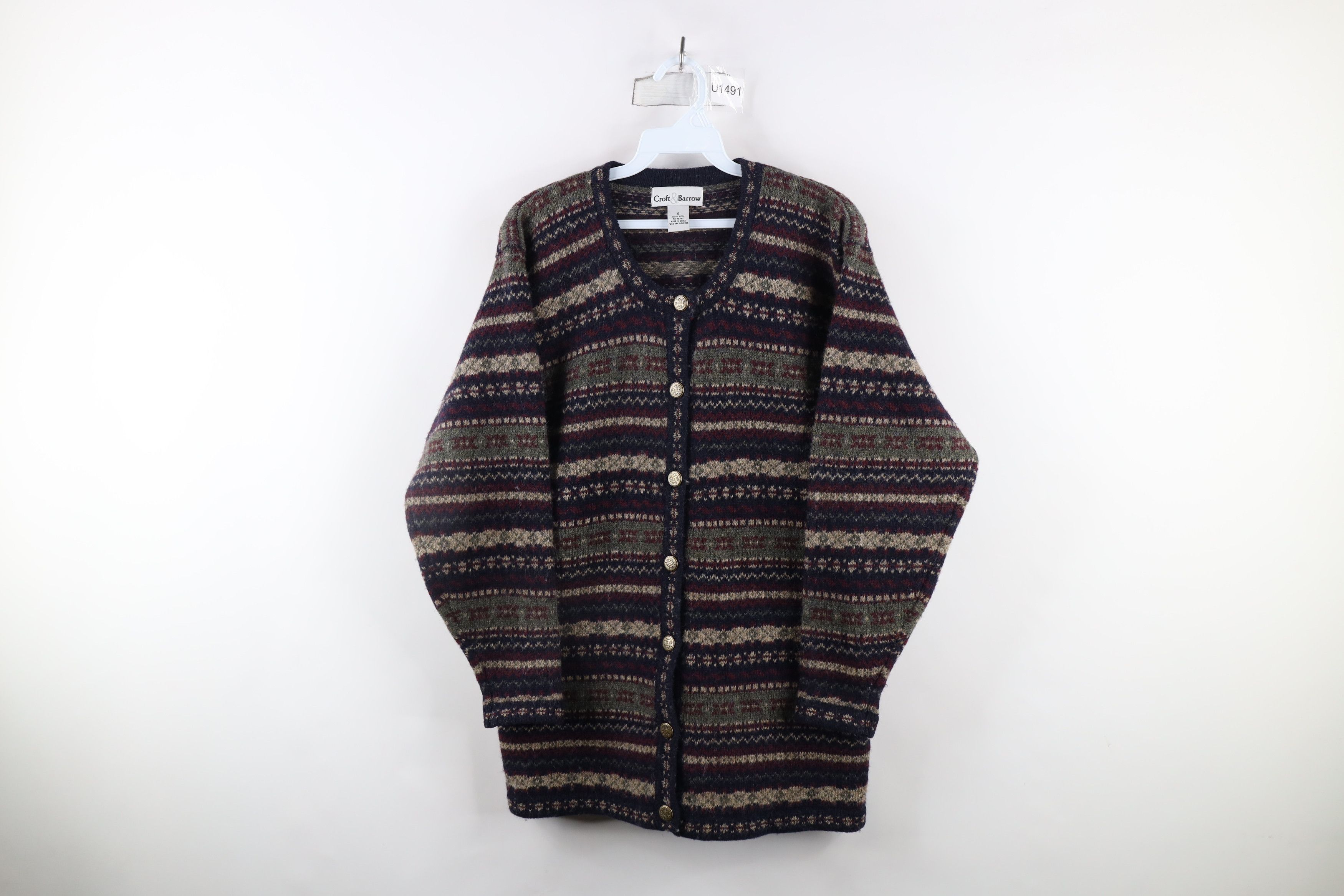 Vintage Vintage 90s Streetwear Wool Fair Isle Knit Cardigan Sweater Size S / US 4 / IT 40 - 1 Thumbnail