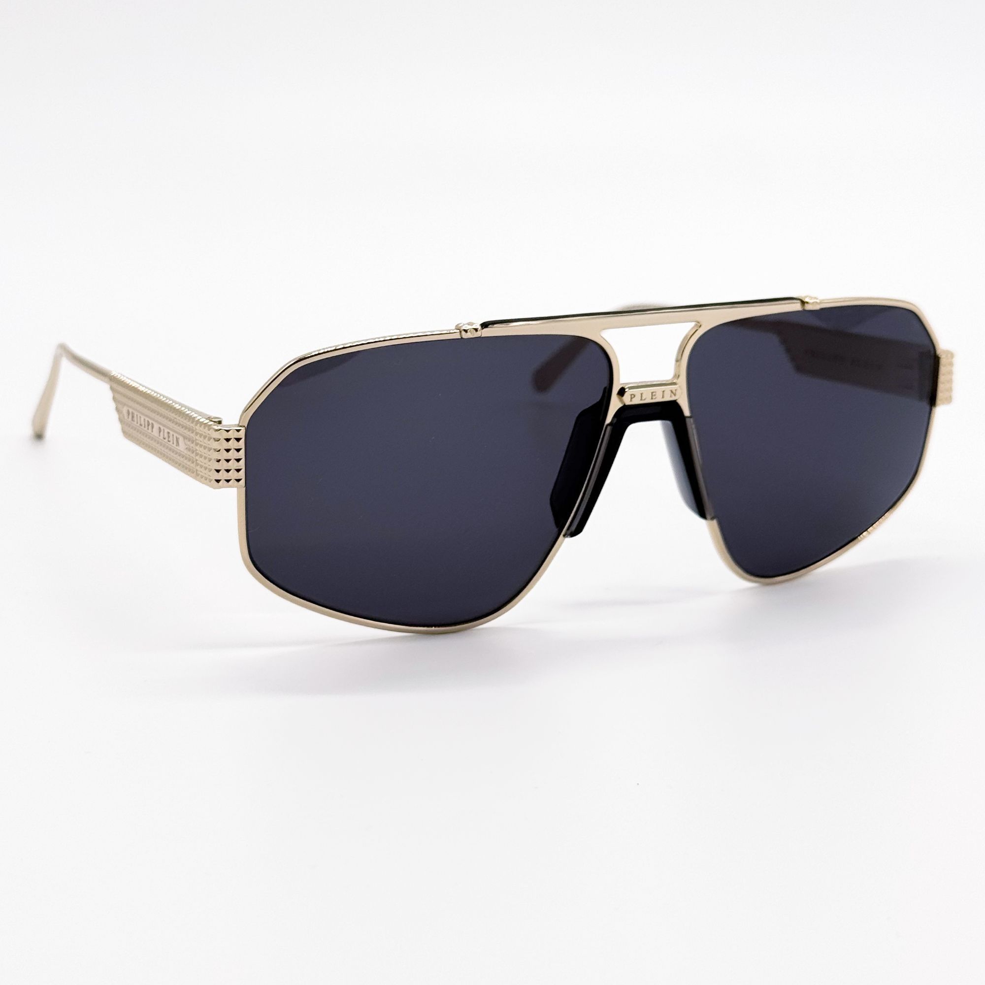 Philipp Plein NEW PHILIPP PLEIN SUNGLASSES SPP106M 302 PILOT GOLD/GRAY MEN Size ONE SIZE - 4 Thumbnail