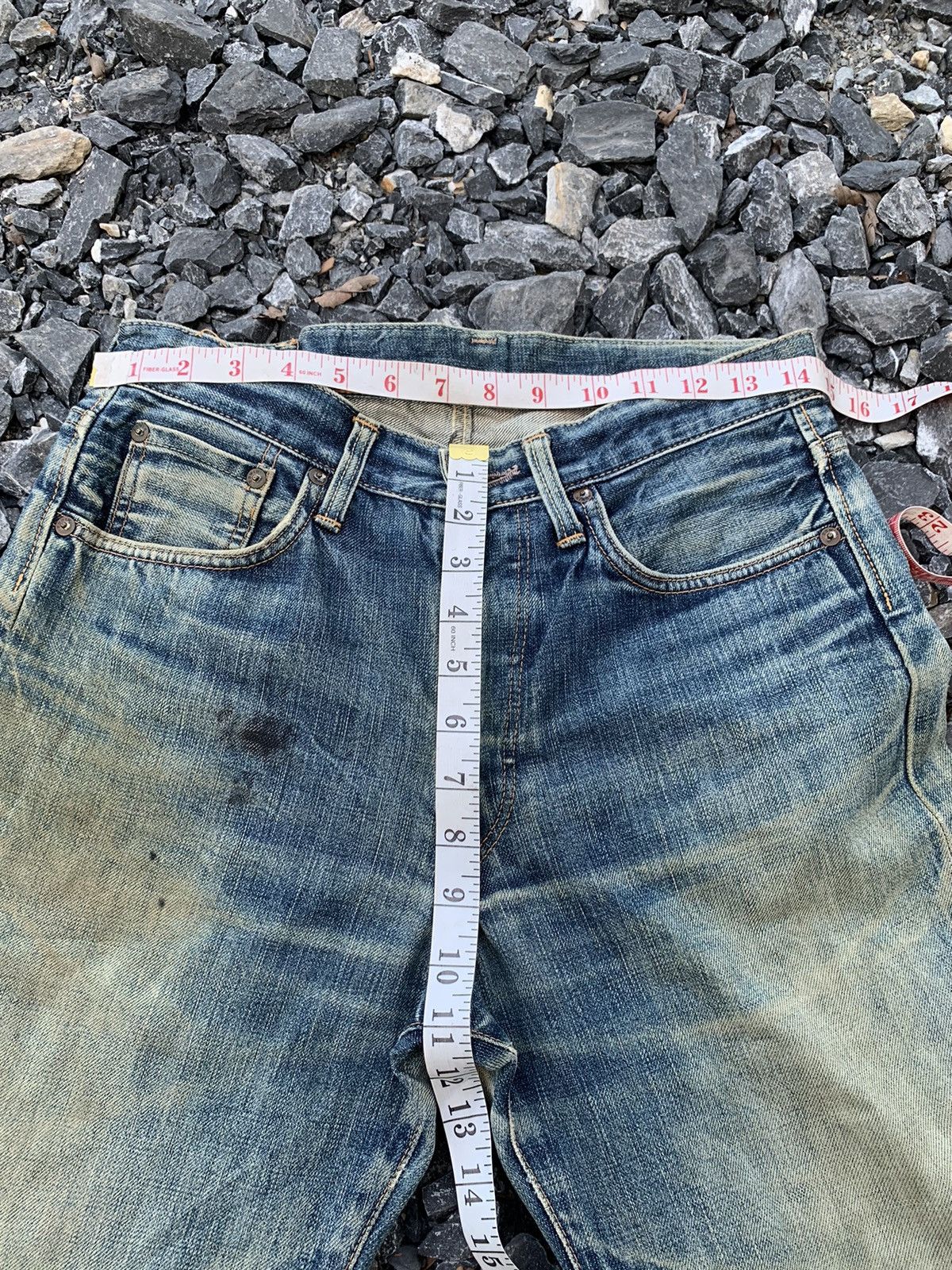 Edwin VINTAGE EDWIN 505SXXX MUDWASH RUSTY &FADED DISTRESSED DENIM Size US 29 - 21 Thumbnail