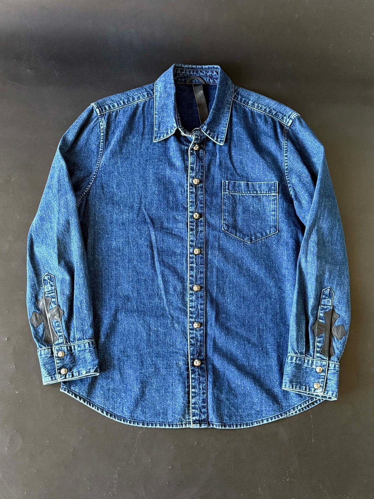 Chrome Hearts Chrome Hearts Cross-Skin Blue Denim Shirt Size US M / EU 48-50 / 2 - 1 Thumbnail