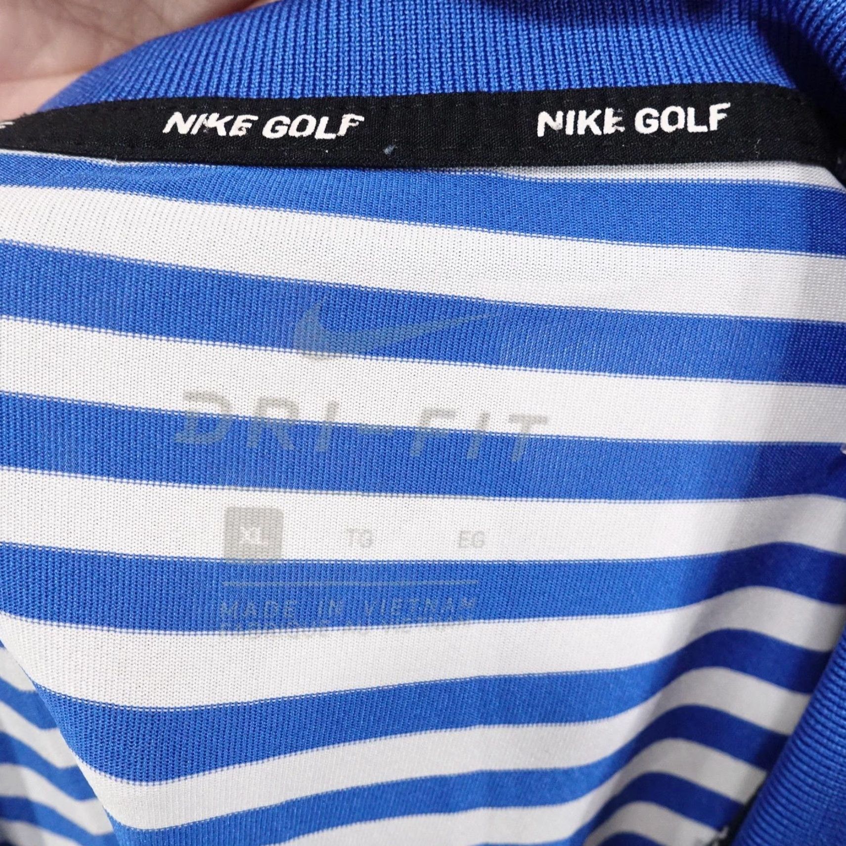 Nike Nike Golf Polo Shirt Mens XL Blue White Stripe Dri-FIT Short Sleeve Size US XL / EU 56 / 4 - 7 Thumbnail