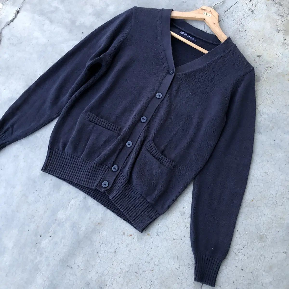 Designer × Japanese Brand 💥Starryage Cardigan Knitware Shag Saggy Plain Design Size S / US 4 / IT 40 - 2 Thumbnail