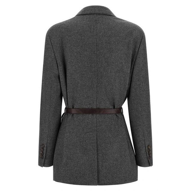 Brunello Cucinelli BRUNELLO CUCINELLI Gray Single-breasted blazer Jacket New & Size S / US 4 / IT 40 - 2 Thumbnail