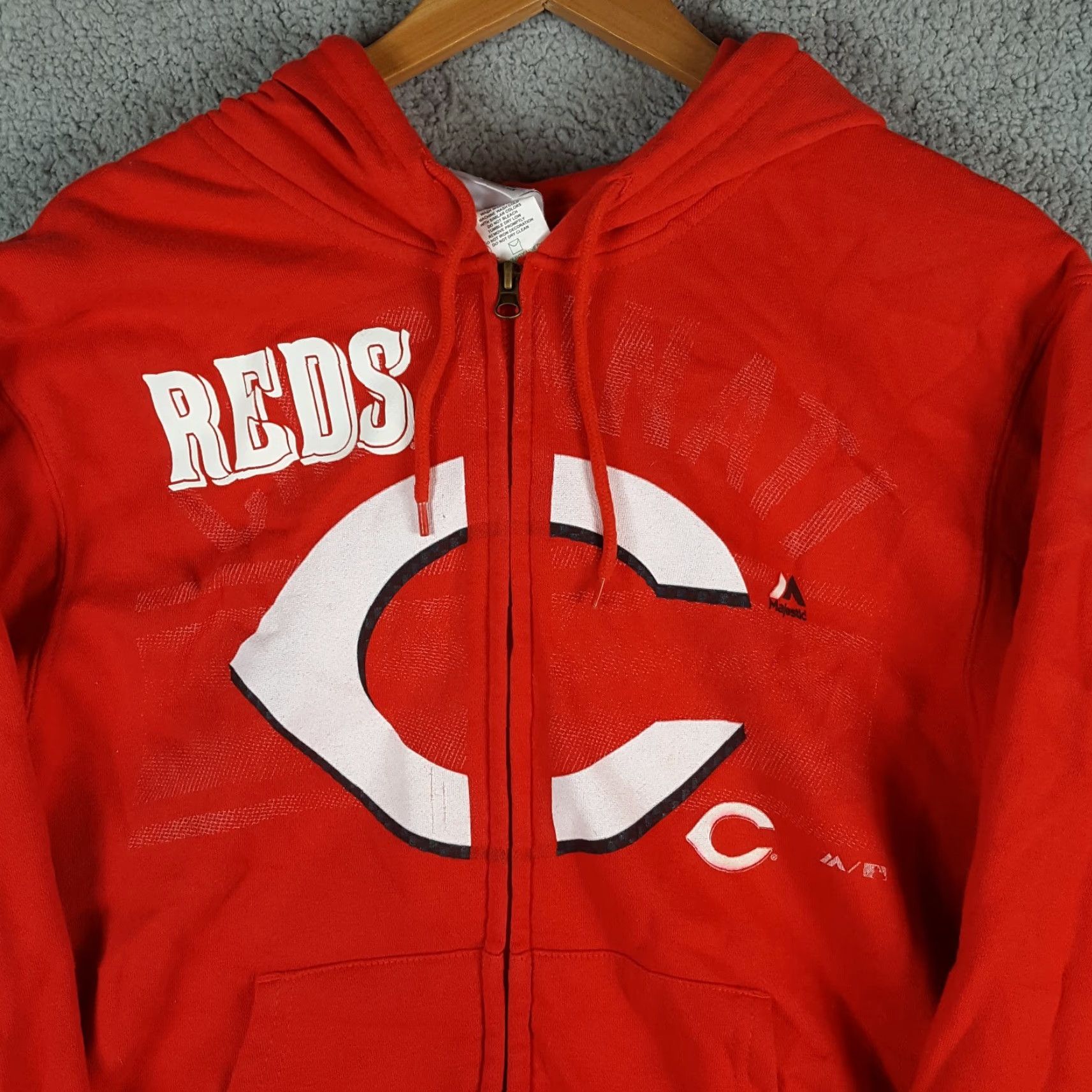 MLB Majestic Cincinnati Reds MLB Baseball Zip Up Hoodie Mens M Retro Windbreaker Jacket Size US M / EU 48-50 / 2 - 2 Thumbnail