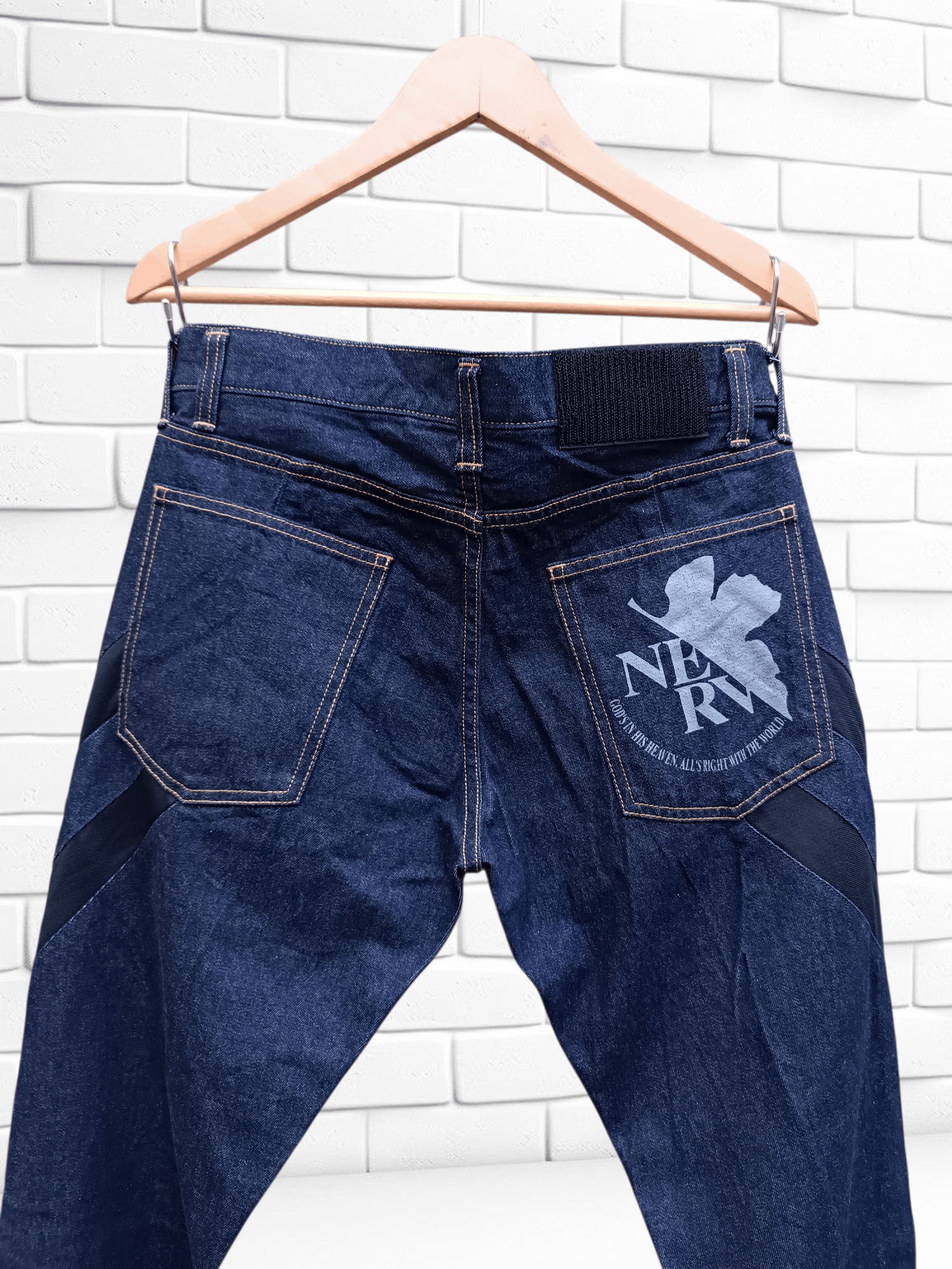 Anime Vintage Evangelion Genesis NERV Cospa Japanese Denim Pants Size US 30 / EU 46 - 2 Thumbnail