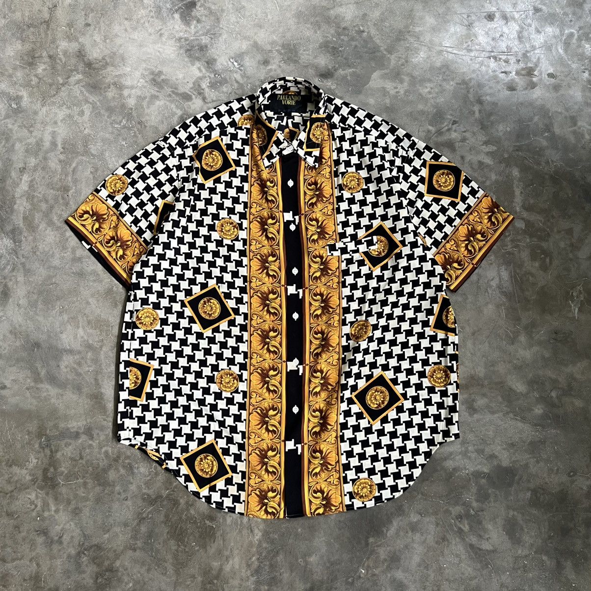 Vintage 1980s Parlando Vorie Vercase Style Button Shirt Size US XL / EU 56 / 4 - 1 Thumbnail