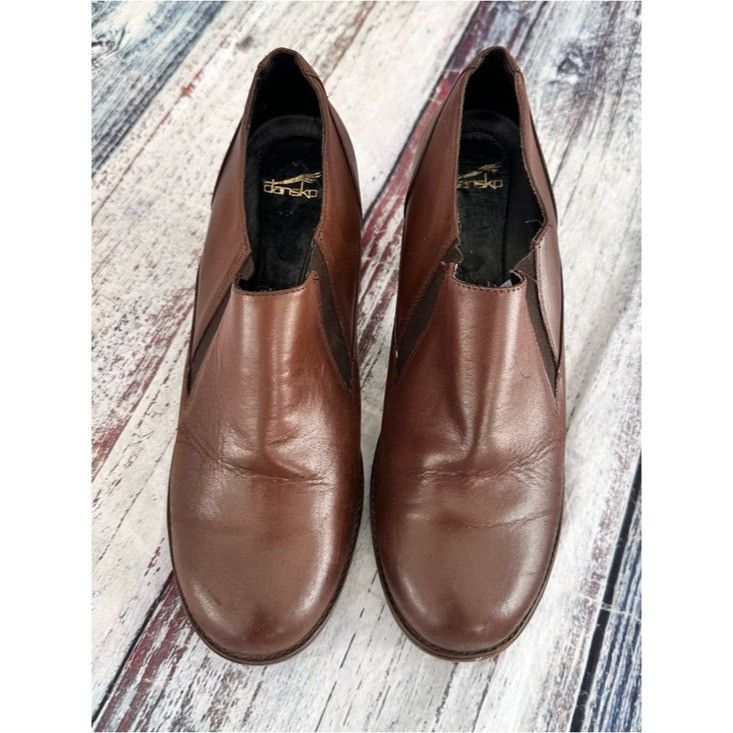 Dansko Dansko Rich Brown Leather Slip-On Heel Shoes Size US 9.5 / IT 39.5 - 2 Thumbnail