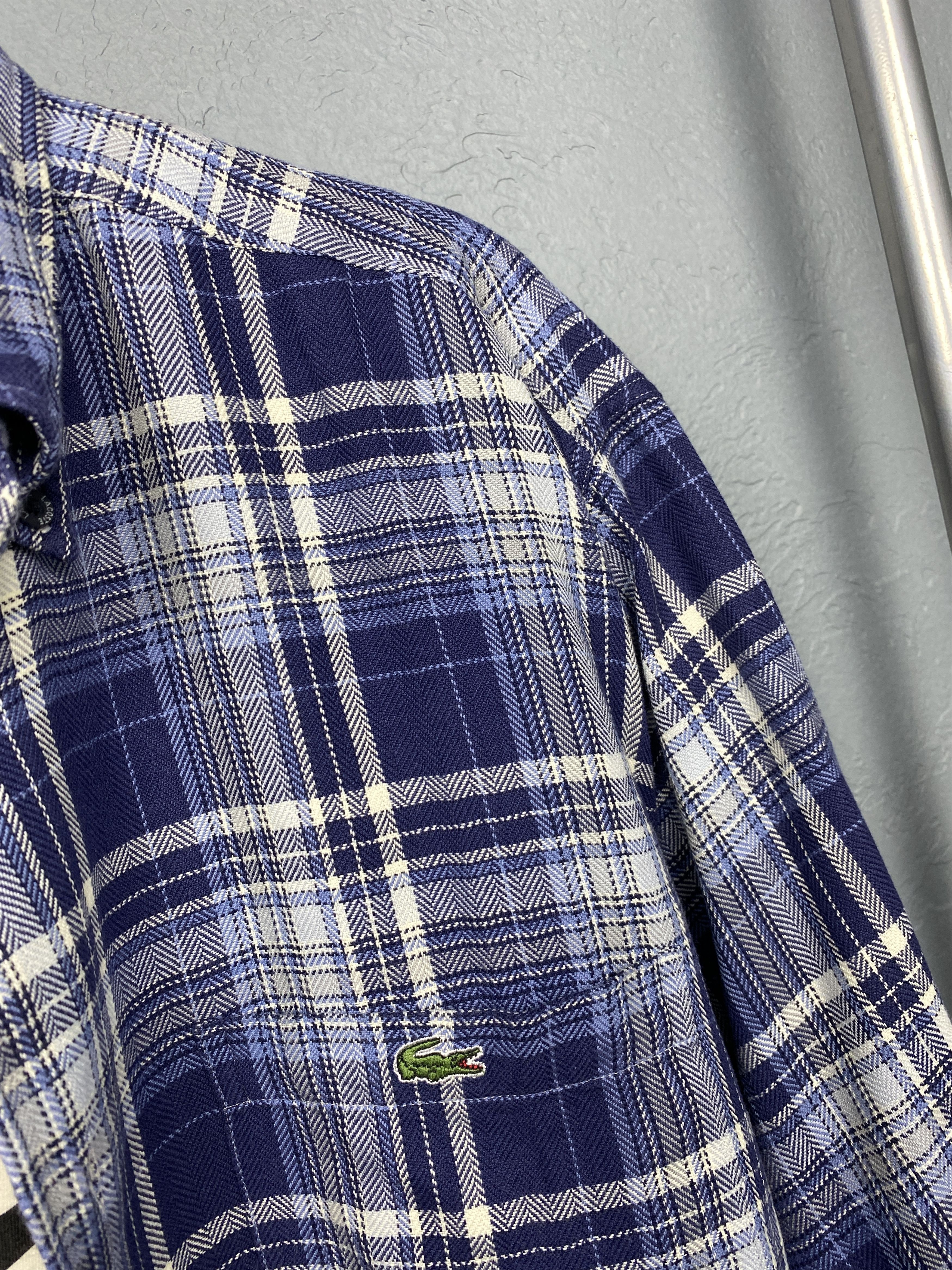Lacoste Lacoste 90s Vintage Mens Flannel Plaid Shirt Size US XL / EU 56 / 4 - 3 Thumbnail