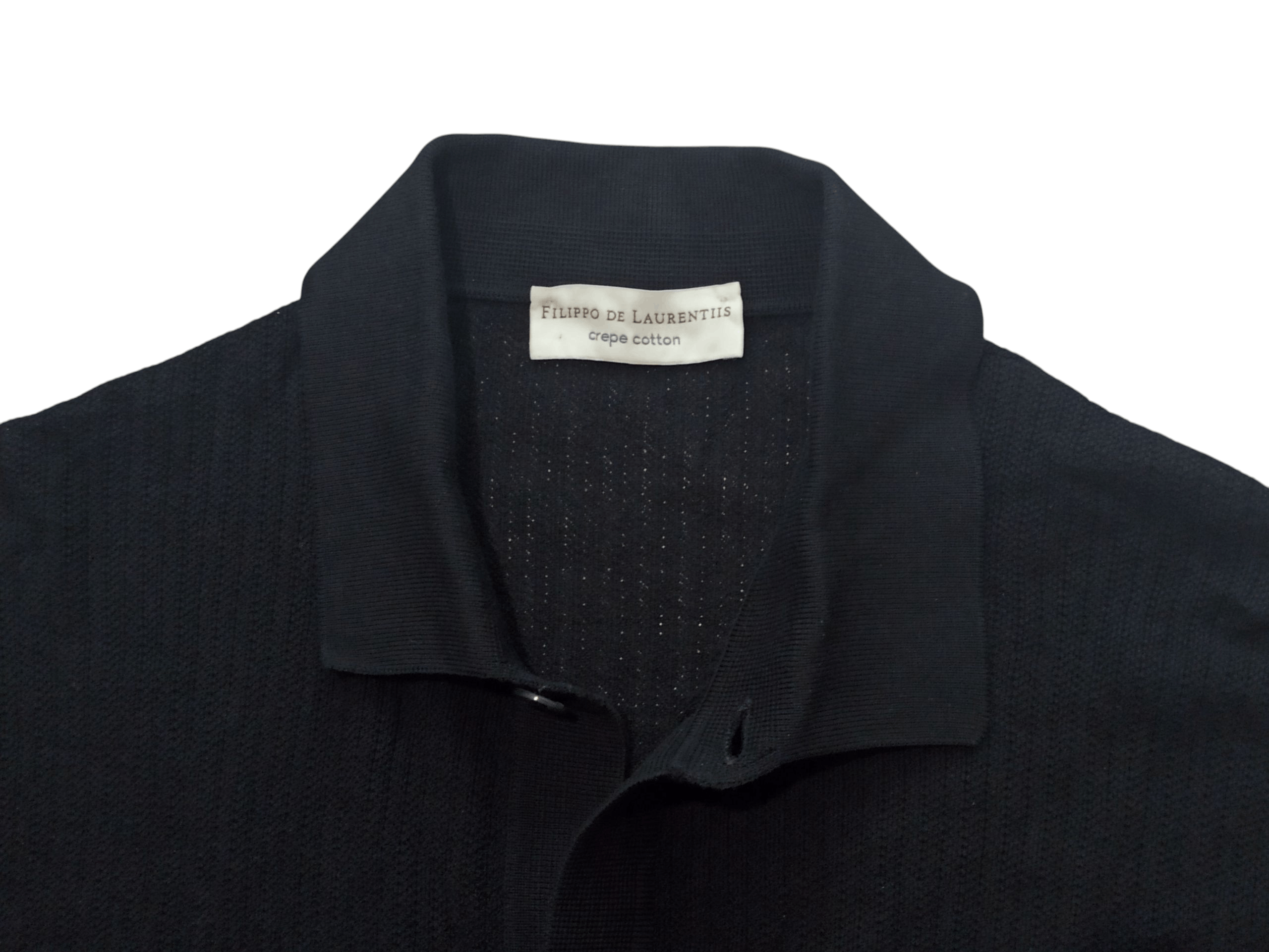Designer Filippo De Laurentiis Crepe Cotton Button Polo Shirt Size US L / EU 52-54 / 3 - 3 Thumbnail