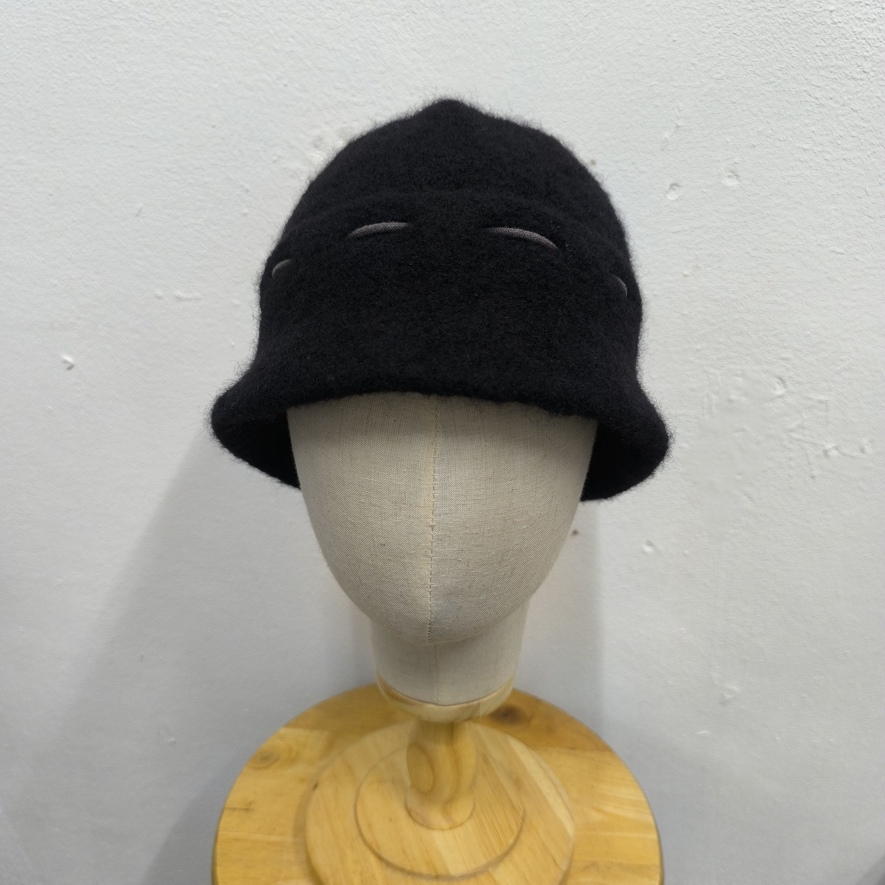 Japanese Brand 🌊 Vintage black wool daisy hat Size ONE SIZE - 2 Thumbnail