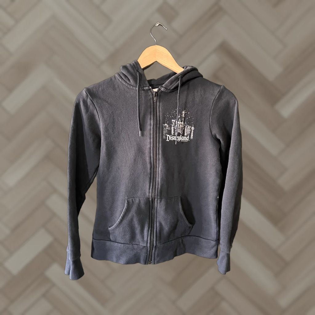 Disney Disney Parks Womens Full Zip Hooded Sweater Black Castle Graphic sz Small Size S / US 4 / IT 40 - 1 Thumbnail