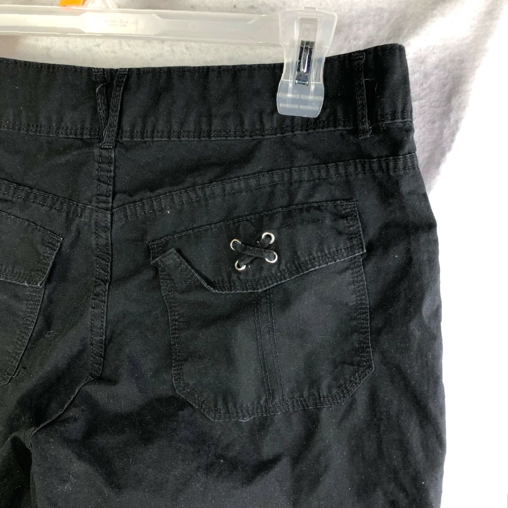 Vintage Riders Black Cropped Pants Womens 30" Waist Dark Wash Cargo Pocket Size 32" / US 10 / IT 46 - 6 Thumbnail
