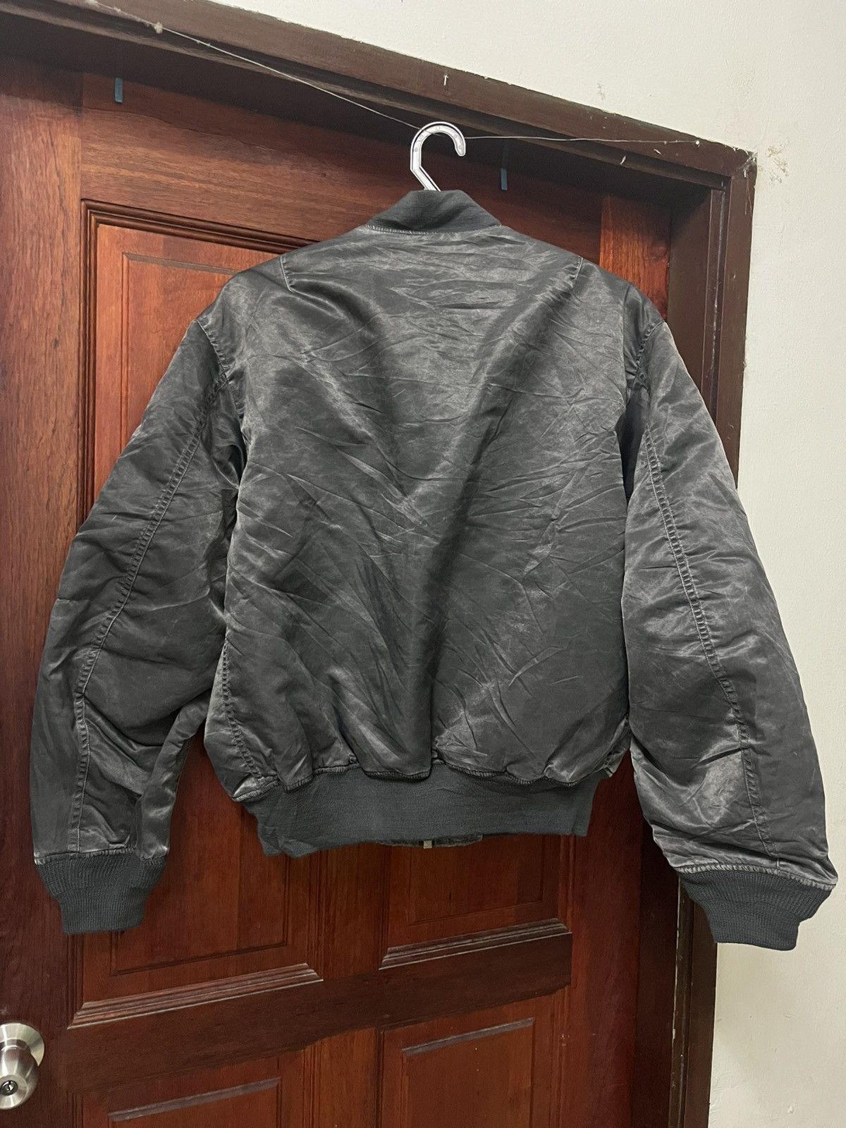 Japanese Brand Vintage Machope Japan MA-1 Bomber- Beautiful Sun-Faded Black Size US L / EU 52-54 / 3 - 2 Thumbnail