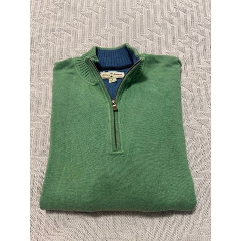 Tommy Bahama Tommy Bahama green cotton quarter zip pullover size M Size US M / EU 48-50 / 2 - 1 Thumbnail