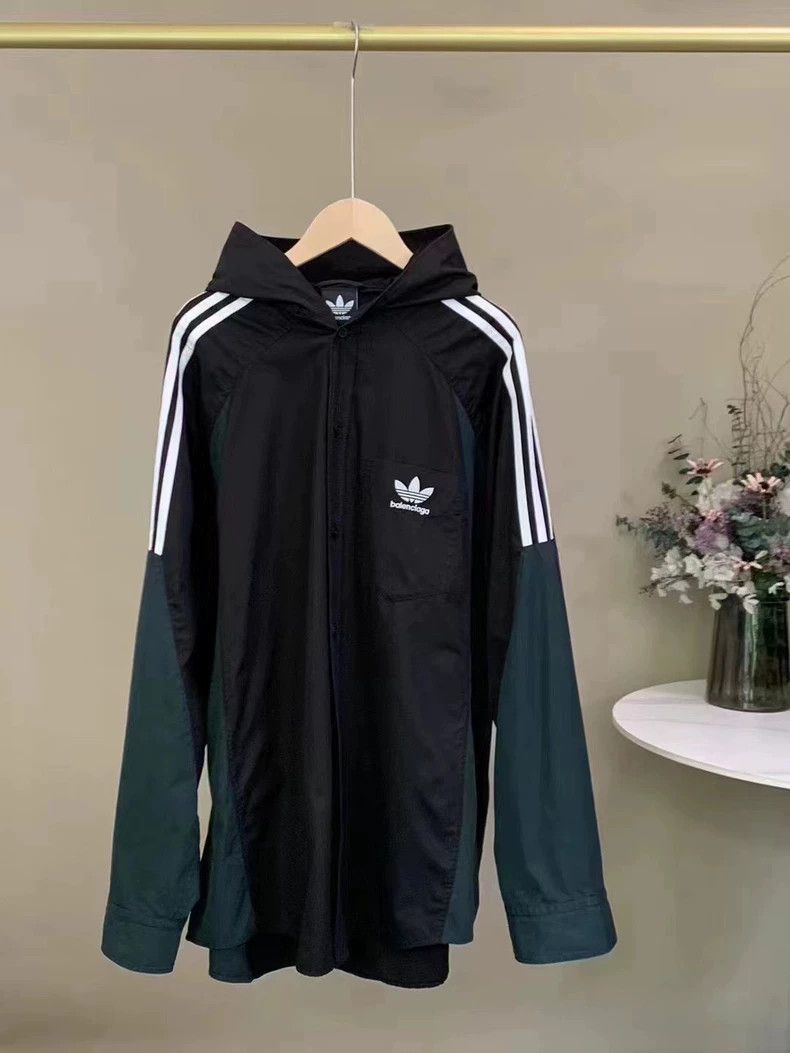 Balenciaga Balenciaga Adidas co-branded hooded shirt jacket Size US S / EU 44-46 / 1 - 2 Thumbnail
