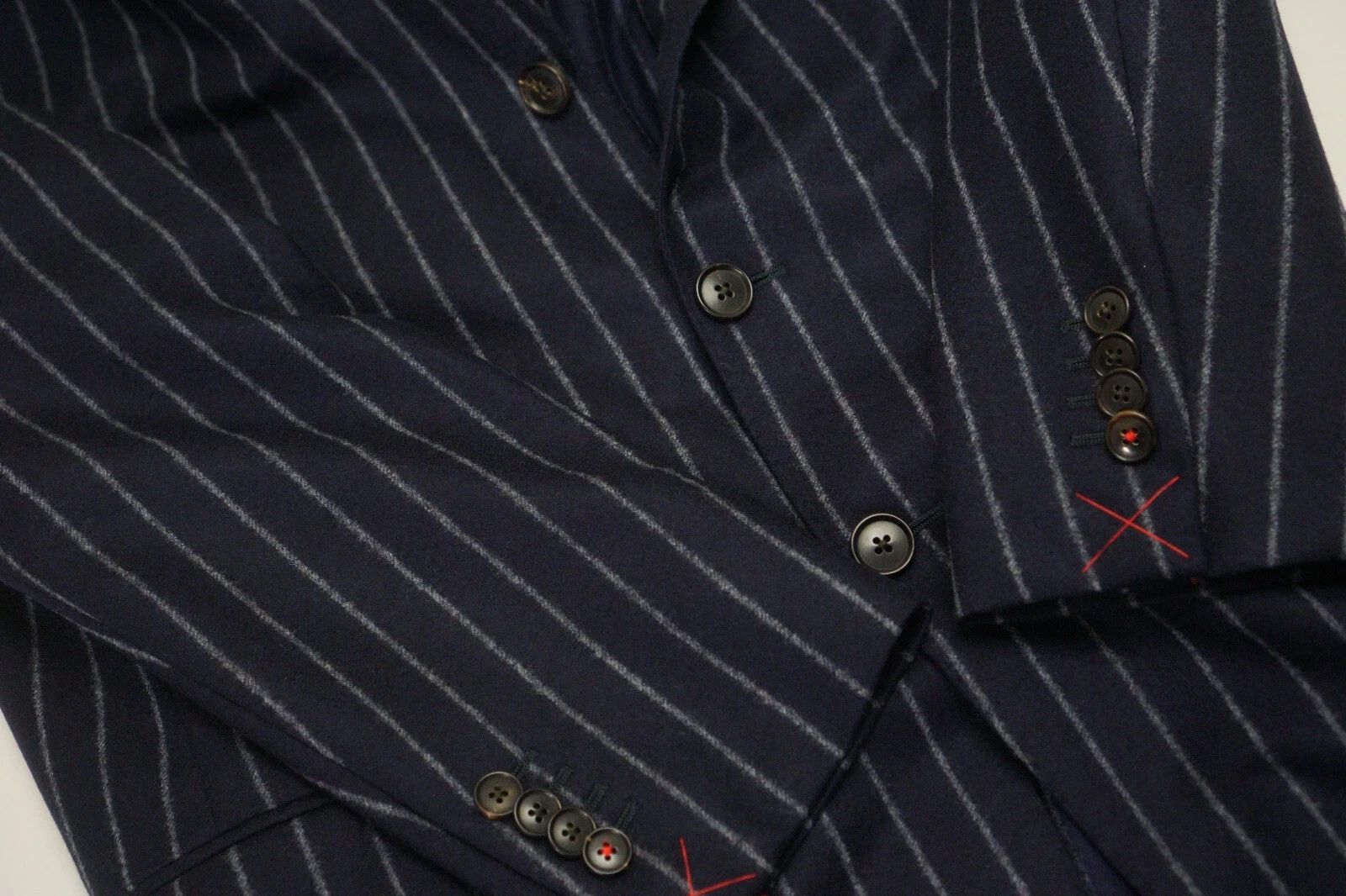 Suitsupply Men Suitsupply Suit Navy Blue Pinstripe Vitale Barberis US40 Size 40R - 5 Thumbnail