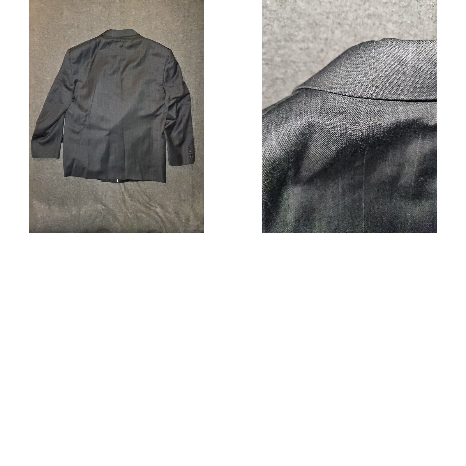 Hart Schaffner Marx VINTAGE Hart Schaffner Marx Silver Trumpster Blazer Men's 46R Gray Virgin Wool Double-Breasted Striped Classic Dad USA Mens Size 46R - 9 Thumbnail