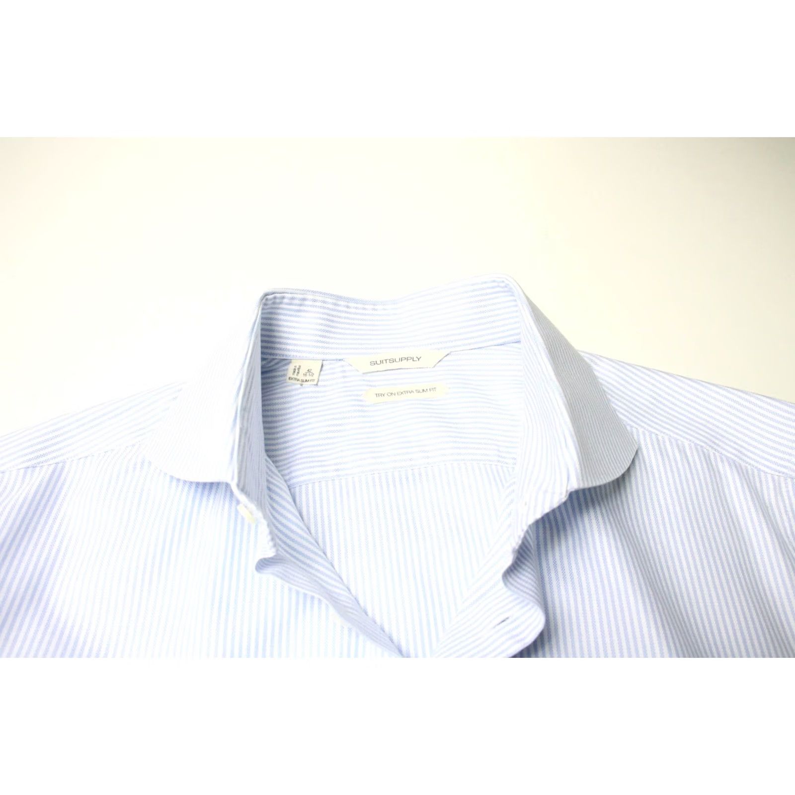 Suitsupply Suitsupply Try On Extra Slim Fit Formal Shirt Men's 42 / 16 1/2 Pinstripe Blue Shirt Slim Fit Dress Shirt Men 42 / 16 1/2 Pinstripe Blue Size 42R - 4 Thumbnail