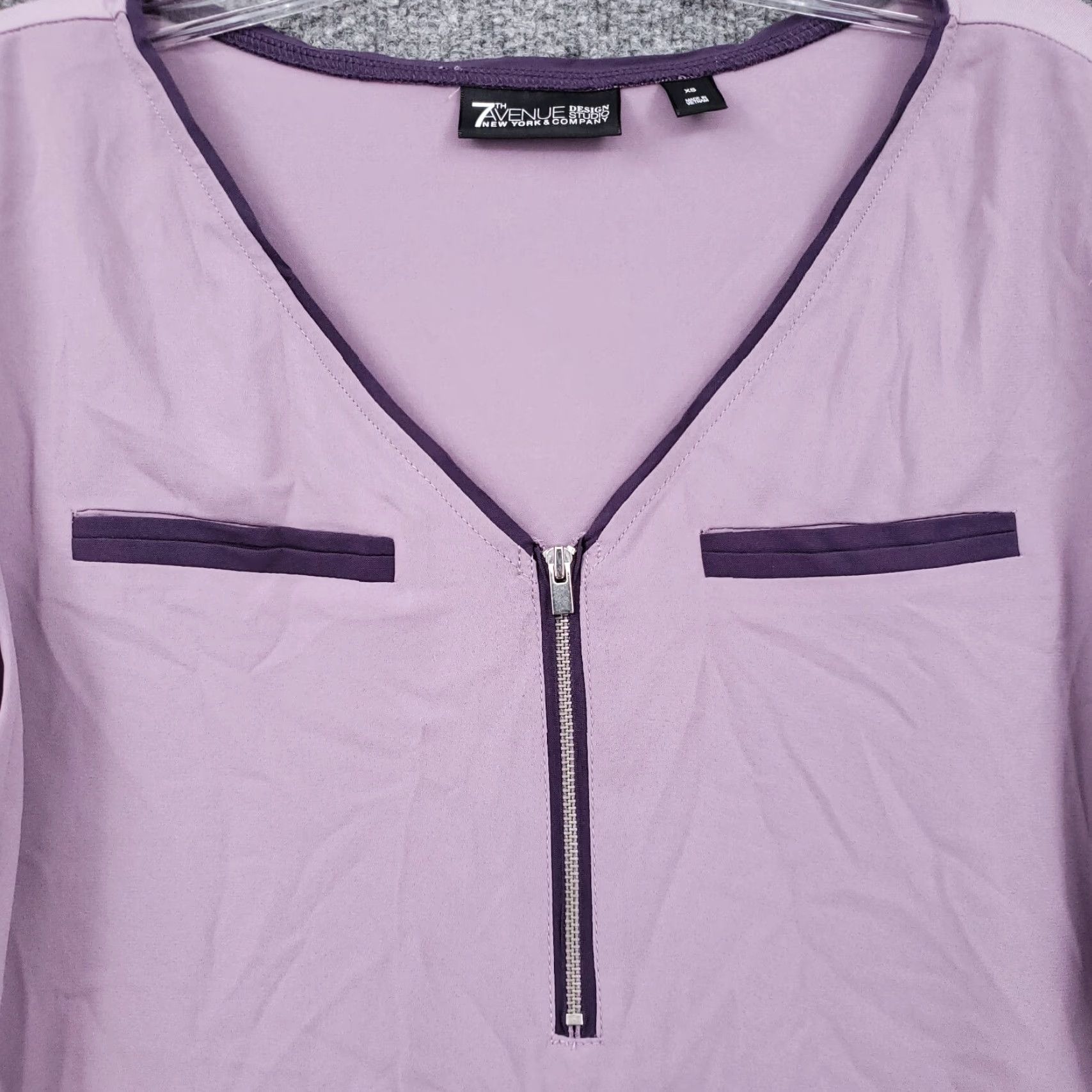 Vintage New York & Company Blouse Womens XS Purple 7th Avenue Design Studio 3/4 Sleeves Size XS / US 0-2 / IT 36-38 - 6 Thumbnail