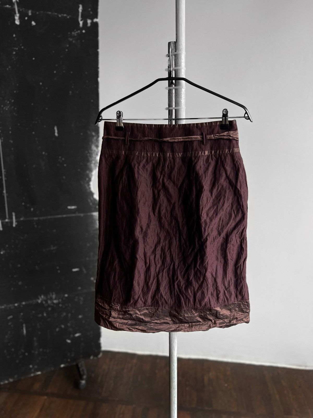 Hugo Boss × Vintage Hugo Boss Wmns Mid-Length Burgundy Vintage Skirt Wool Cotton Size 32" / US 10 / IT 46 - 3 Thumbnail