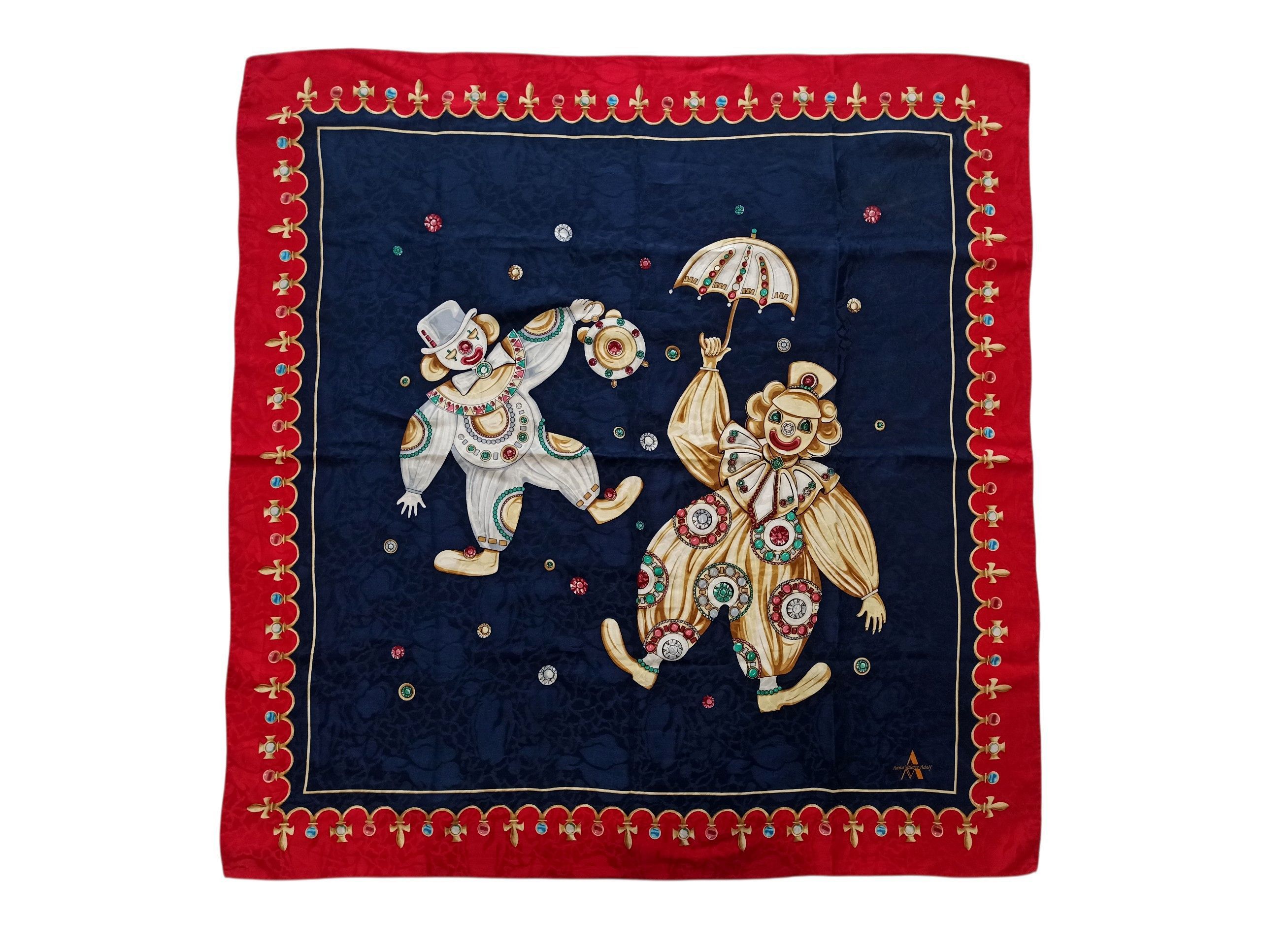 Other Anna Valerie Adolf Archival Silk Jacquard Scarf Clown Size ONE SIZE - 1 Thumbnail