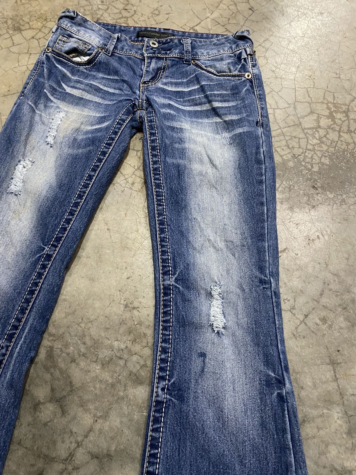Hysteric Glamour × If Six Was Nine × Japanese Brand Flare Jeans Twentyone Blue Wash Stretch Jeans Size 27" / US 4 / IT 40 - 4 Thumbnail