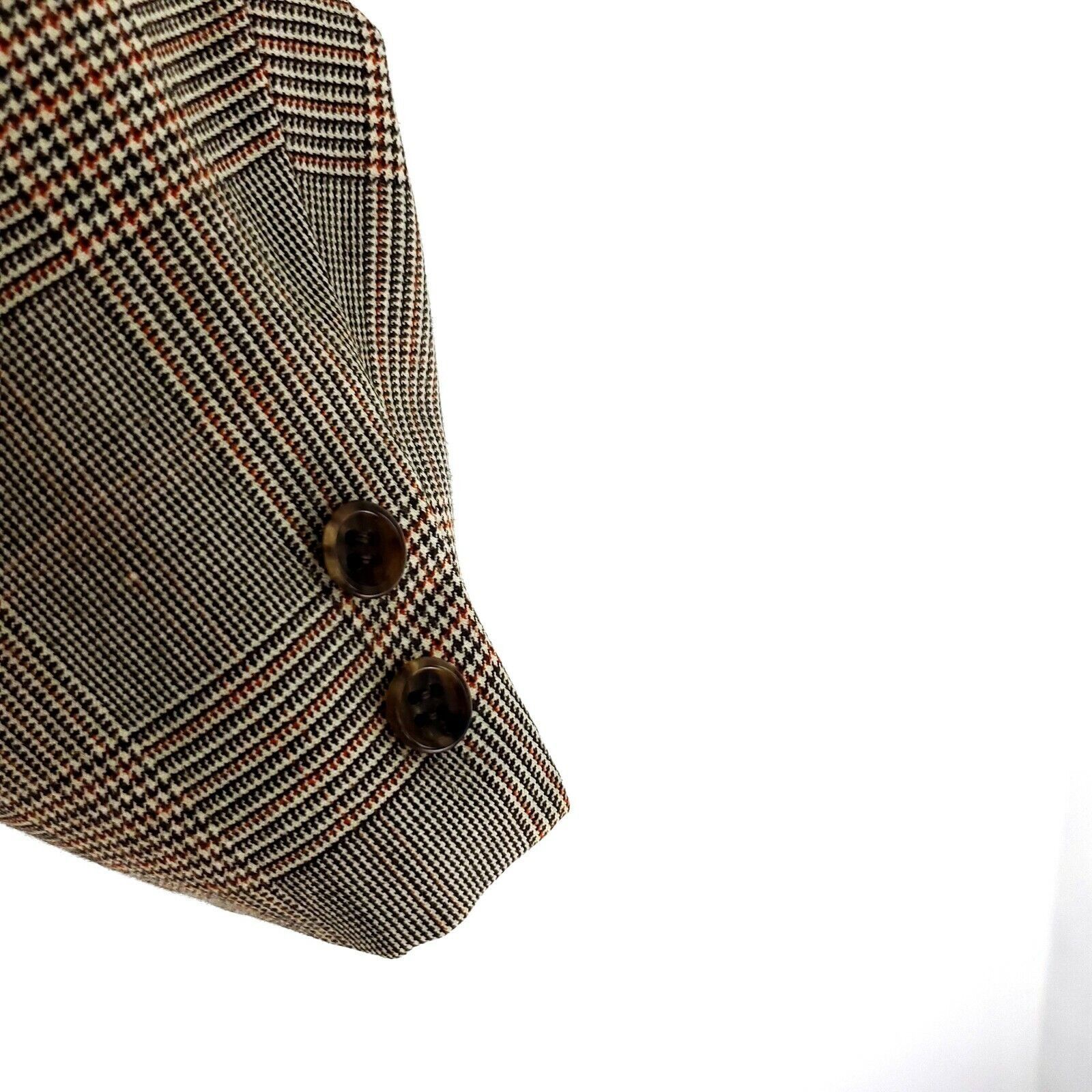 Hickey Freeman Vintage Hickey Freeman 2 Button Blazer 40R Brown Glen Plaid Size 40R - 4 Thumbnail