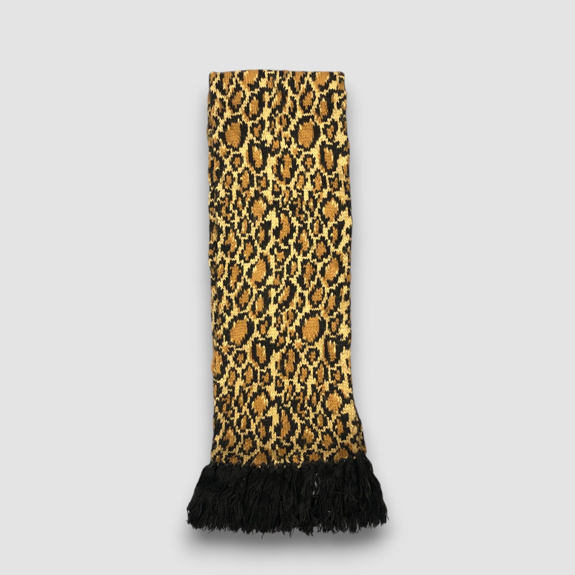 Japanese Brand Vintage New York Co Scarf Muffler Wool Leopard Scarves Size ONE SIZE - 2 Thumbnail