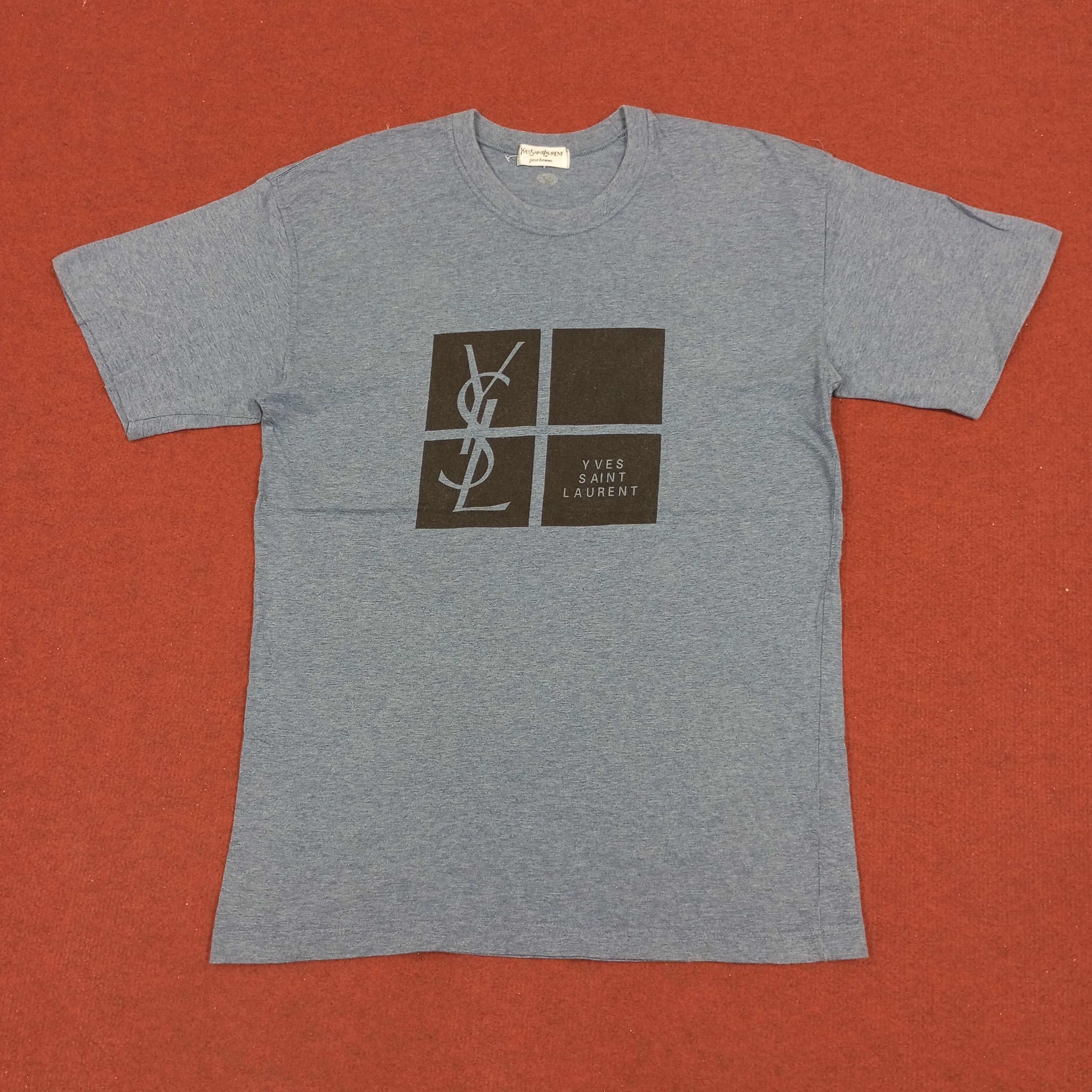 Vintage × Yves Saint Laurent Yves Saint Laurent Fashion Brand YSL Logo Design Tshirt Size US M / EU 48-50 / 2 - 1 Thumbnail