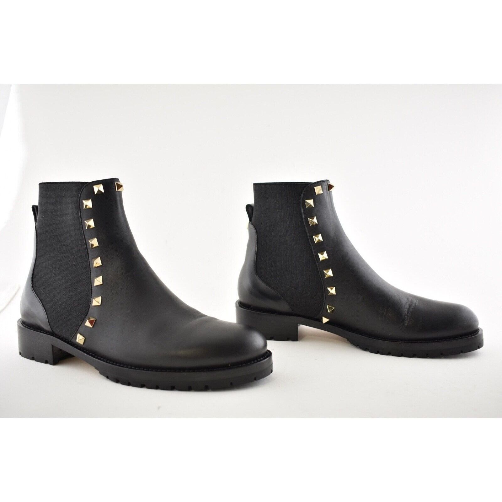 Valentino Valentino Rockstud Chelsea 20mm Black Leather Stud Heel Size US 11 / IT 41 - 4 Thumbnail
