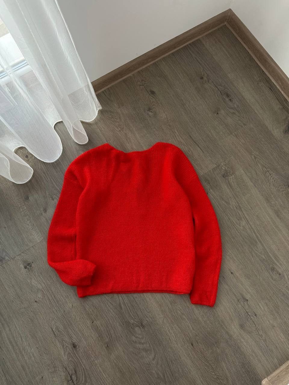 Sezane × Vintage Vintage Sezane Cardigan Gaspard Super Kid Mohair Red Sweater Size S / US 4 / IT 40 - 14 Thumbnail