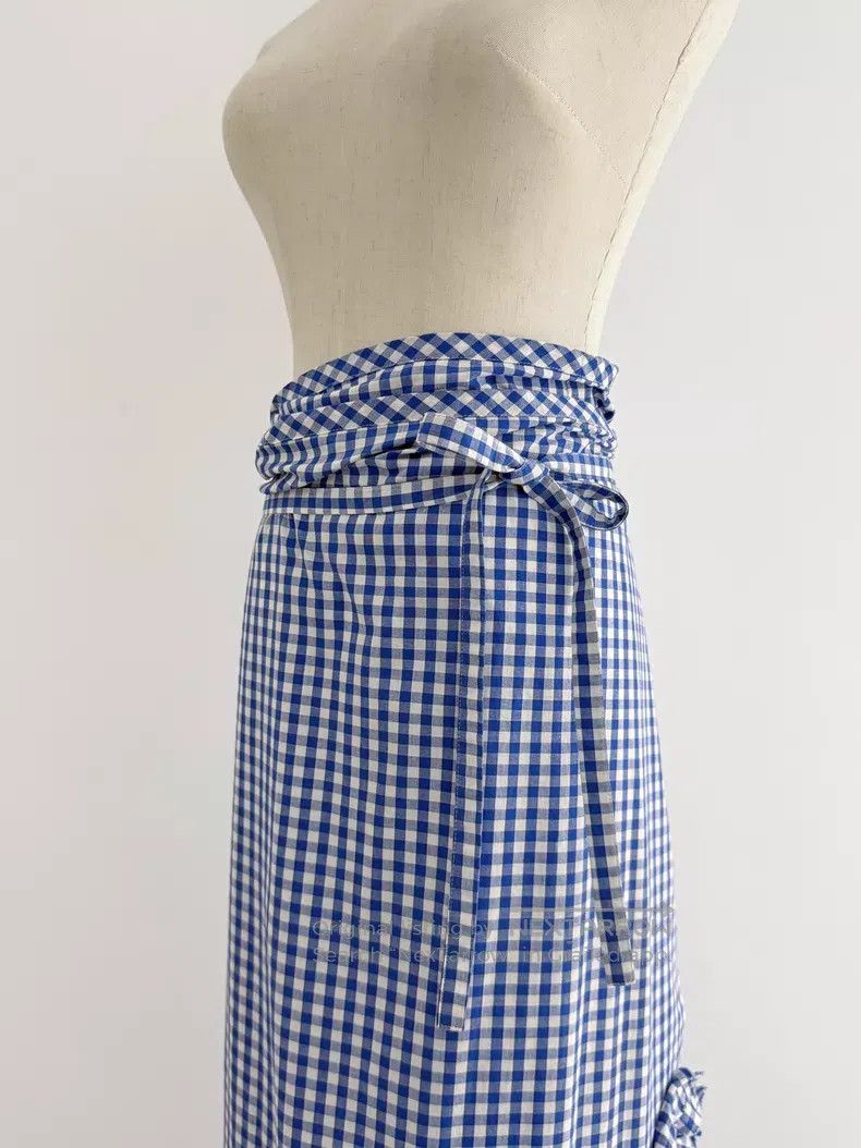 Comme des Garcons Comme Des Garcons size F Blue and White Plaid Flower Folded Size 22" - 7 Thumbnail