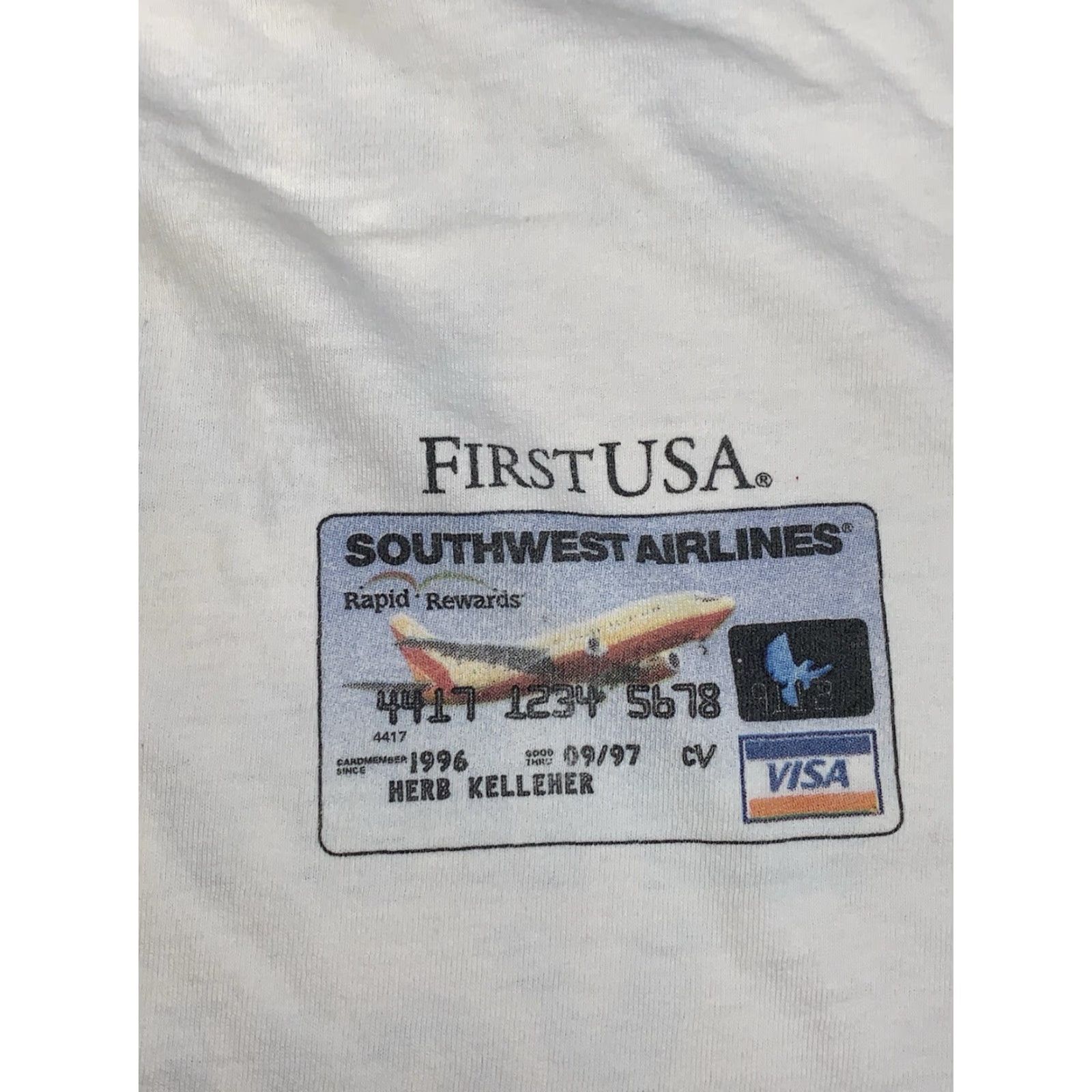 Vintage VINTAGE Southwest Airlines Visa Credit Card Promo Shirt Mens 2XL White USA 11311 Size US XXL / EU 58 / 5 - 3 Thumbnail