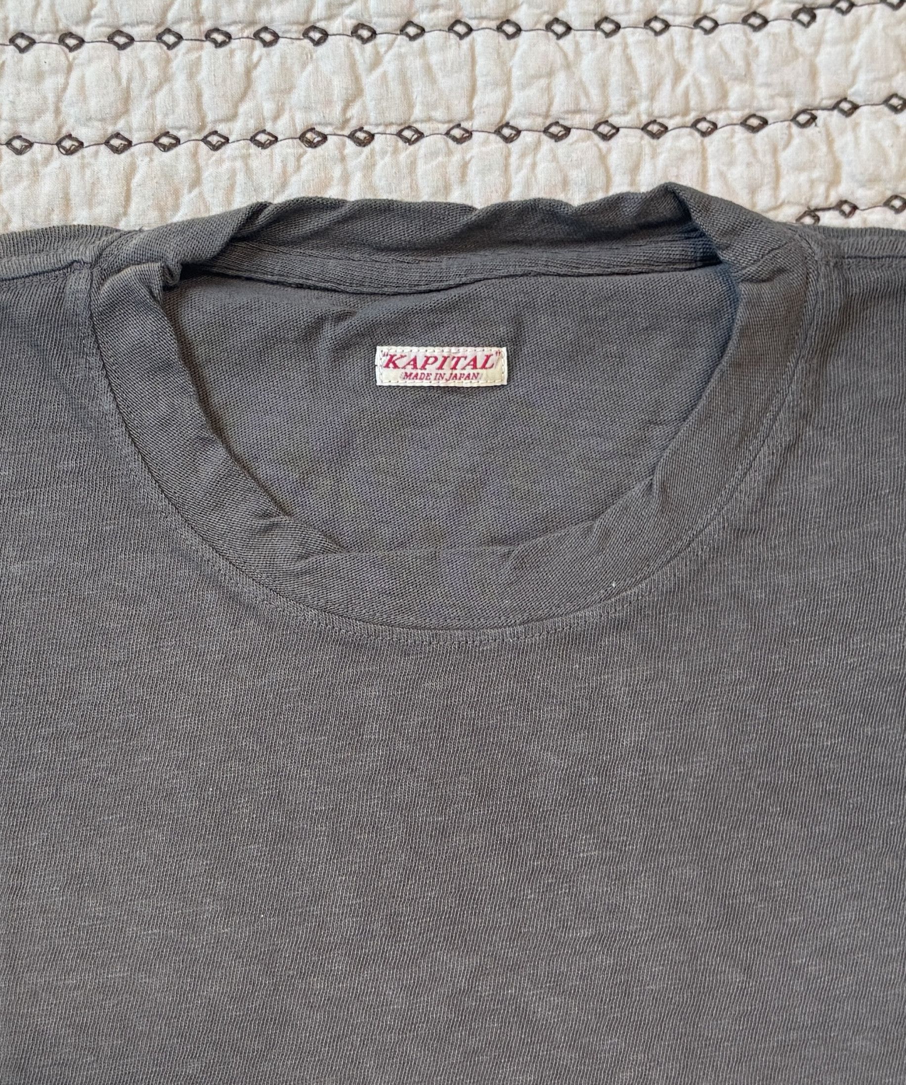 Kapital KAPITAL GAUZE JERSEY BISCUIT POCKET T-SHIRT INK BLACK SIZE 3 Size US L / EU 52-54 / 3 - 3 Thumbnail