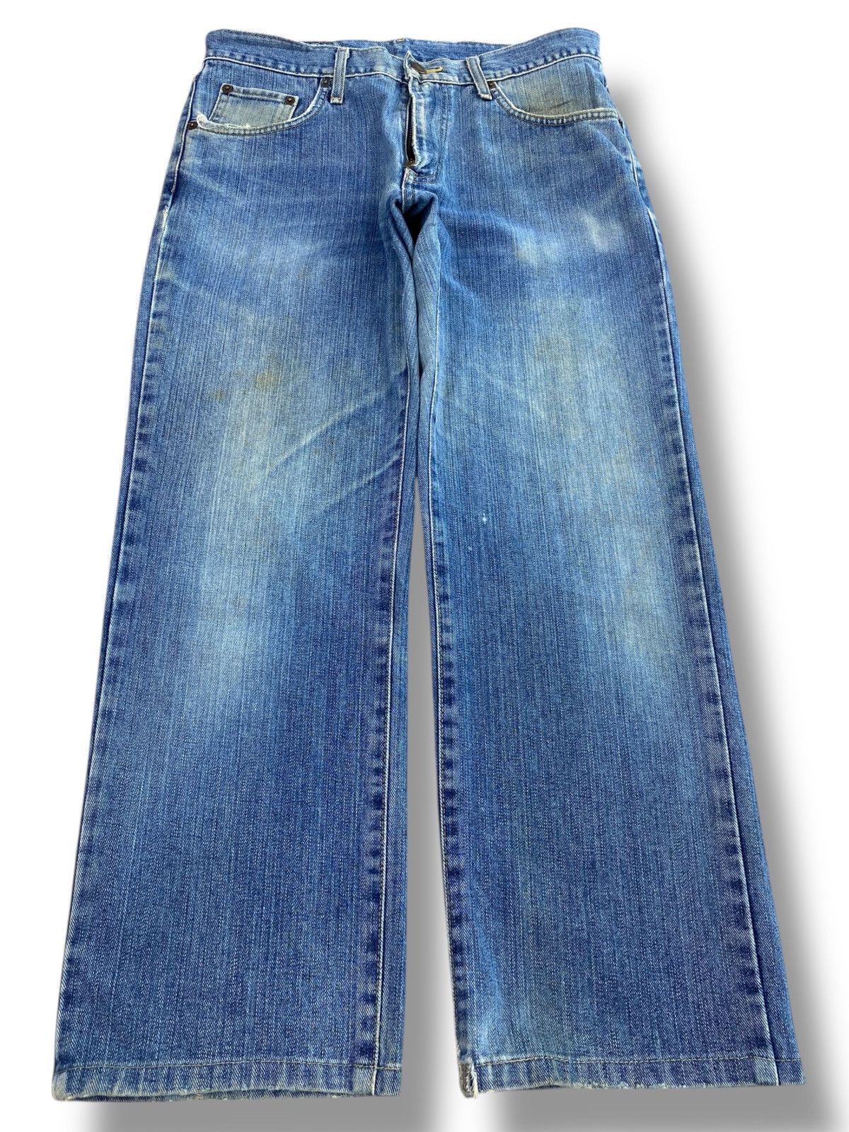 Edwin Edwin Faded Wash Whiskered Style Straight Leg Jeans Size US 31 - 1 Thumbnail