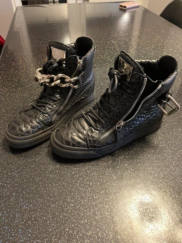 Giuseppe Zanotti Giuseppe Zanotti Croc Silver Chain High-Tops, c.2013 Size US 7 / EU 40 - 2 Thumbnail