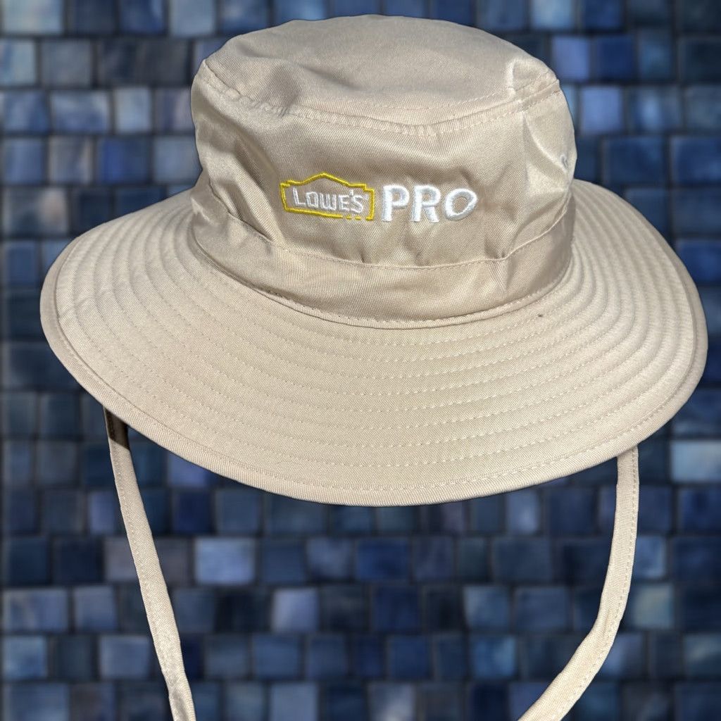 Vintage Lowe’s Pro Bucket Hat Beige One Size Unisex Adults Wide Brim Gardening Sun Golf Cap Size ONE SIZE - 1 Thumbnail