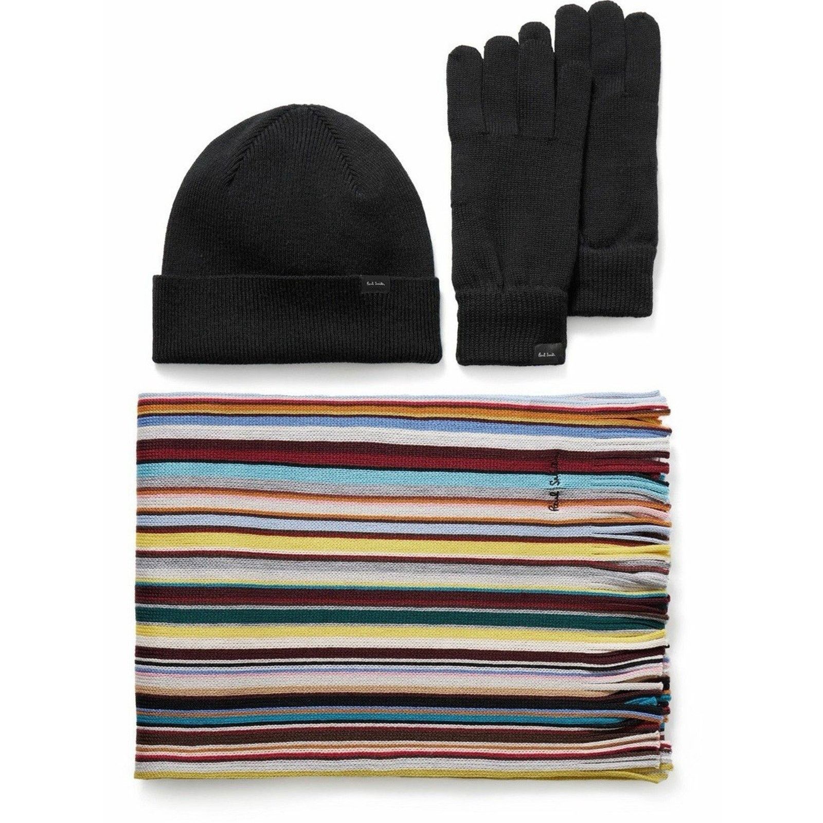 Paul Smith NWT $350 Paul Smith Stripe SCARF HAT GLOVES Gift Box Set Size ONE SIZE - 4 Thumbnail