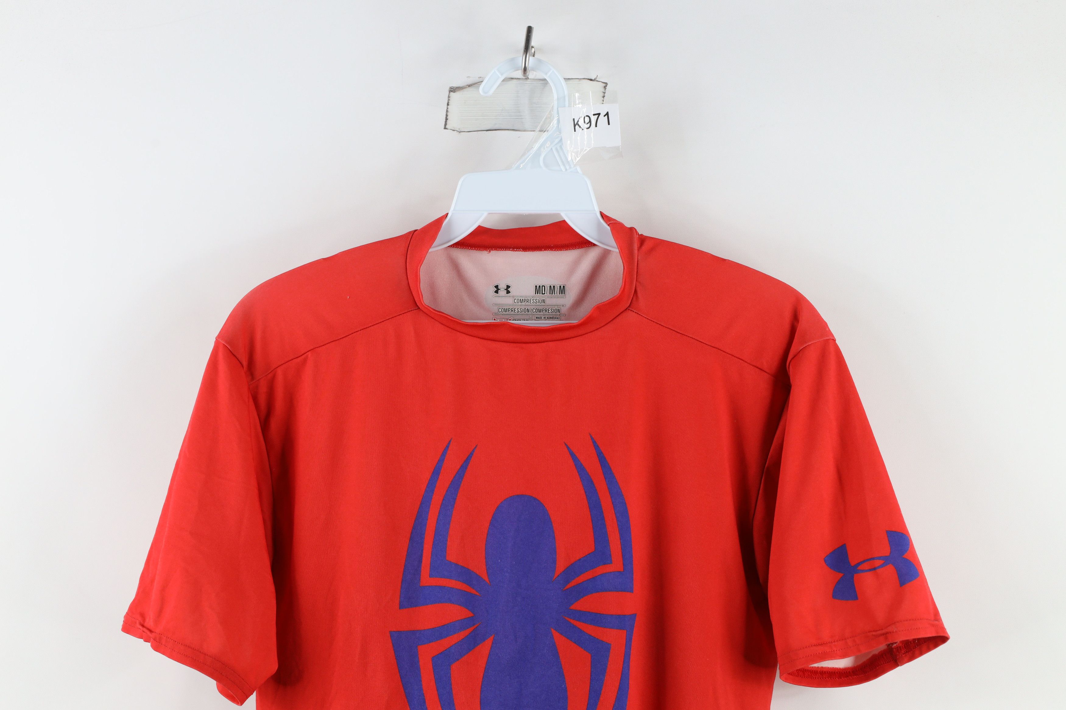 Under Armour × Vintage Under Armour x Marvel HeatGear Spiderman Training T-Shirt Size US M / EU 48-50 / 2 - 2 Thumbnail