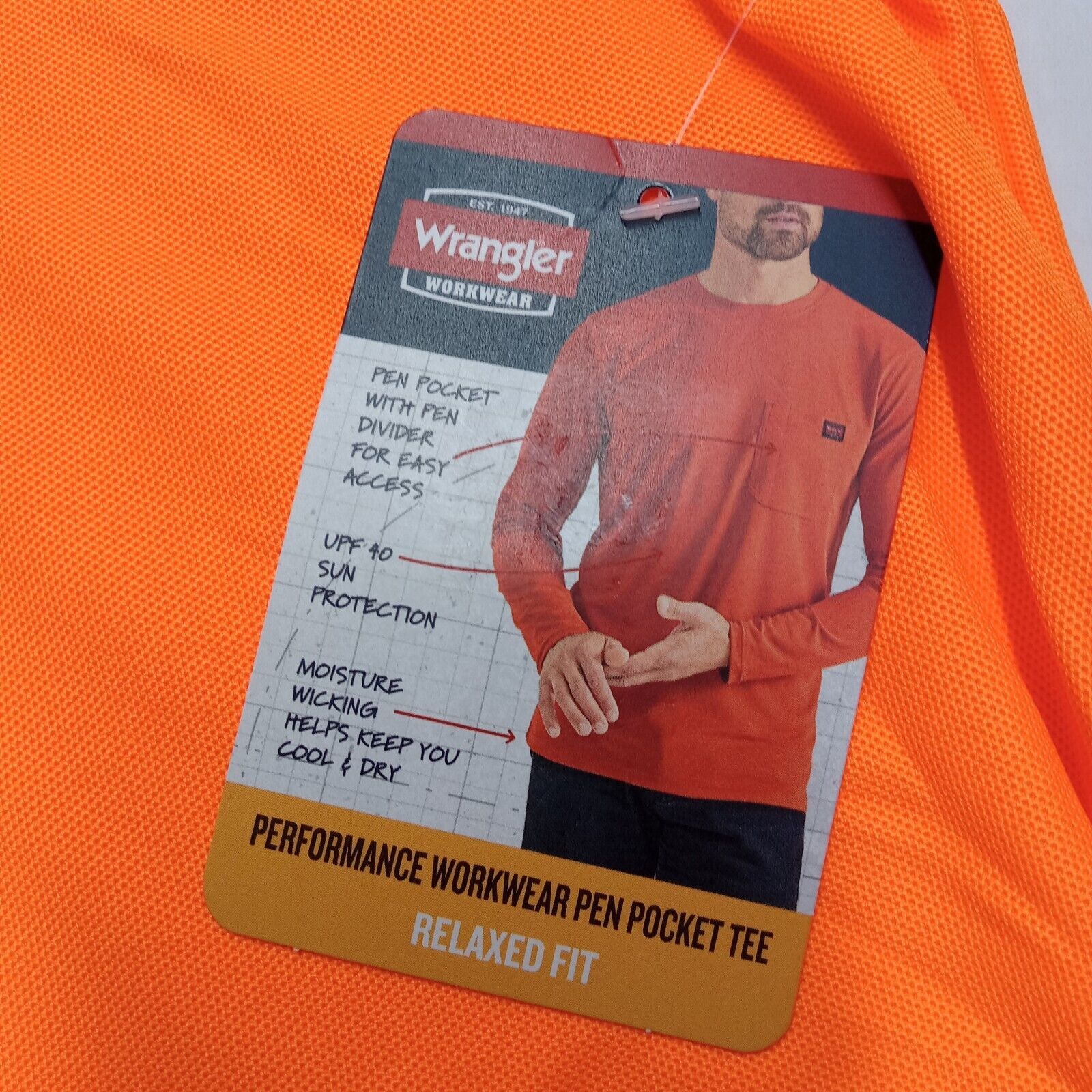 Wrangler Wrangler Performance Shirt Men's 3XL (54-56) Orange Relaxed Size US XXL / EU 58 / 5 - 5 Thumbnail