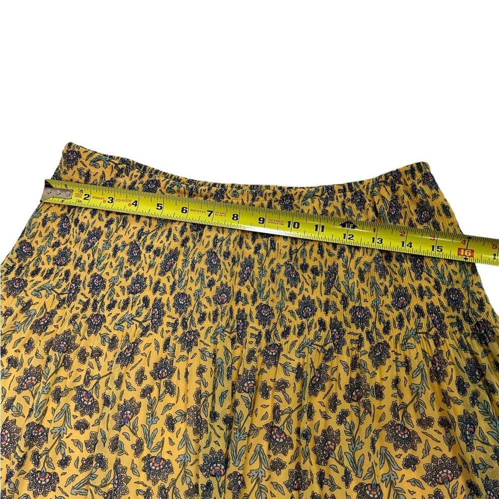 Designer Max Studio l NWT Floral Yellow Smocked Skirt Medium Size 32" / US 10 / IT 46 - 2 Thumbnail